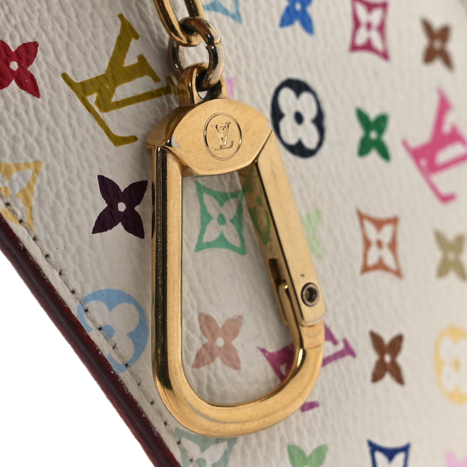 Monogram Multicolor Key Pouch White Litchi