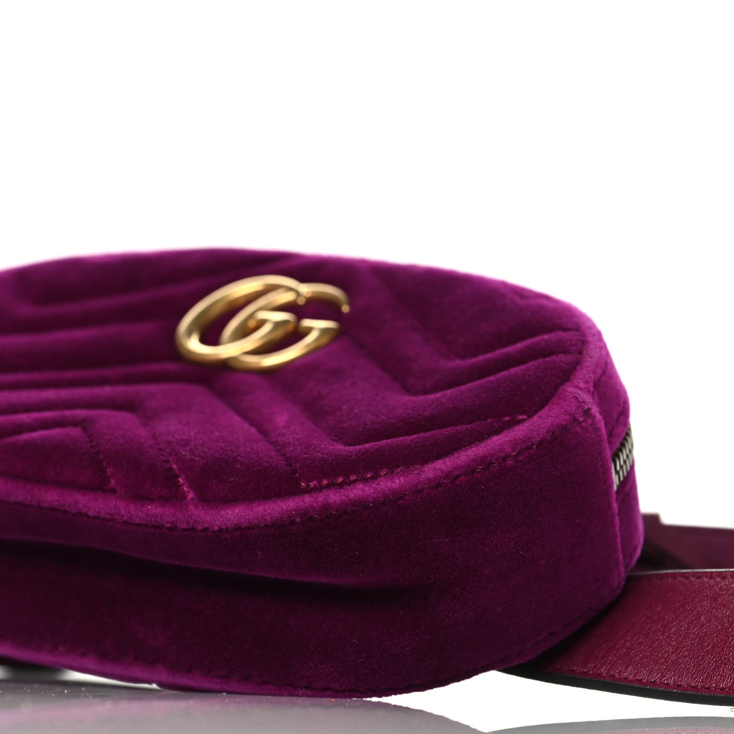 Velvet Matelasse GG Marmont Belt Bag 85 34 Fuchsia Violet Cyclamen