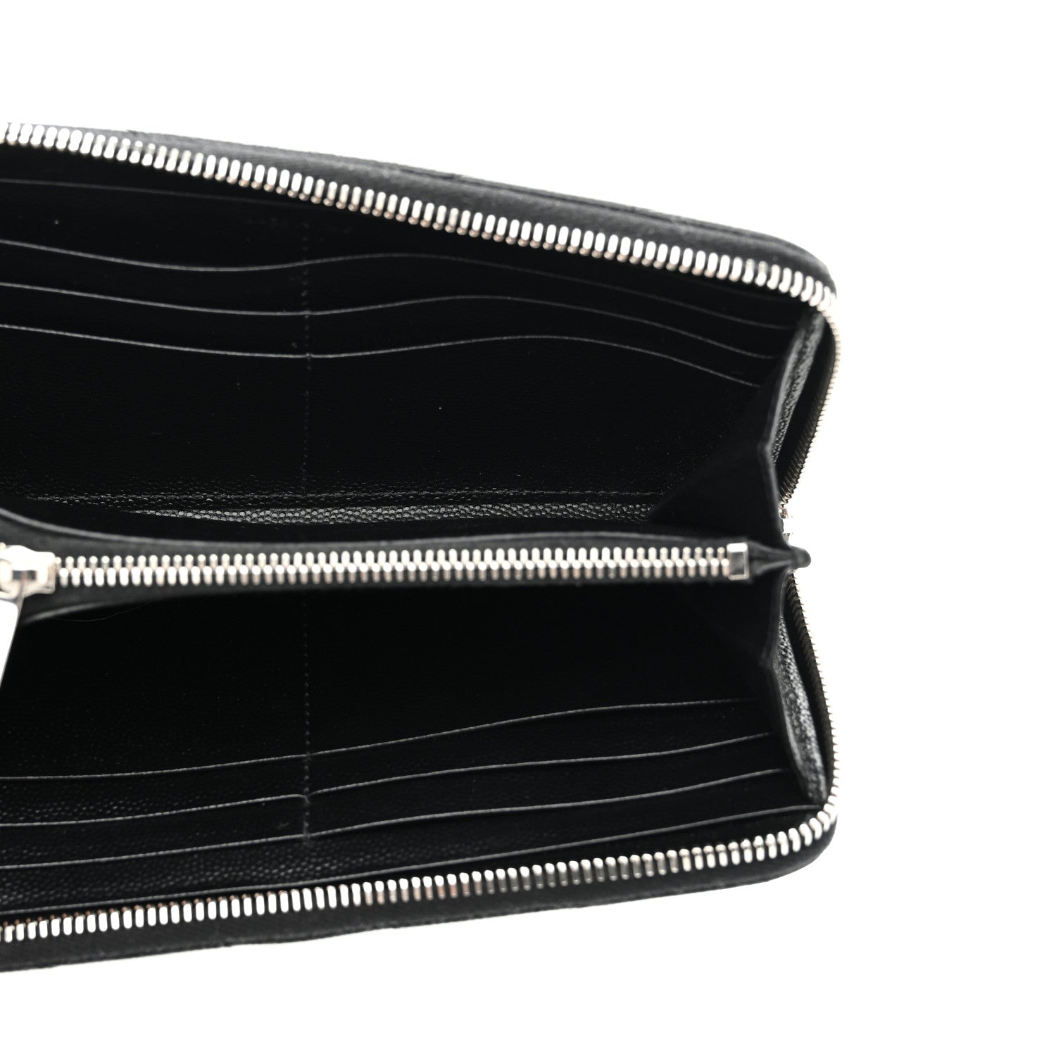 Grain De Poudre Matelasse Chevron Monogram Zip Around Wallet Black