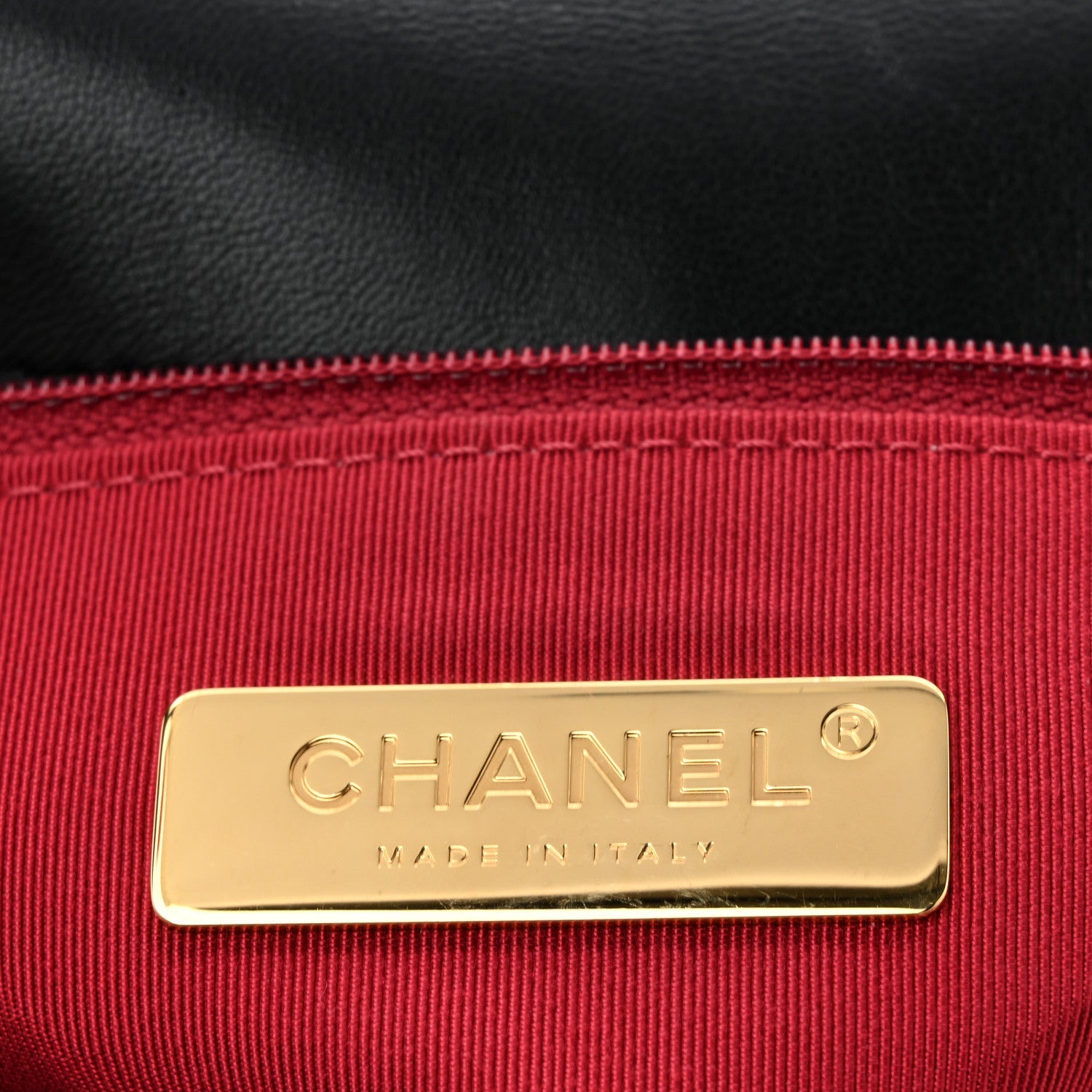Shiny Goatskin Quilted Medium Chanel 19 Flap Black