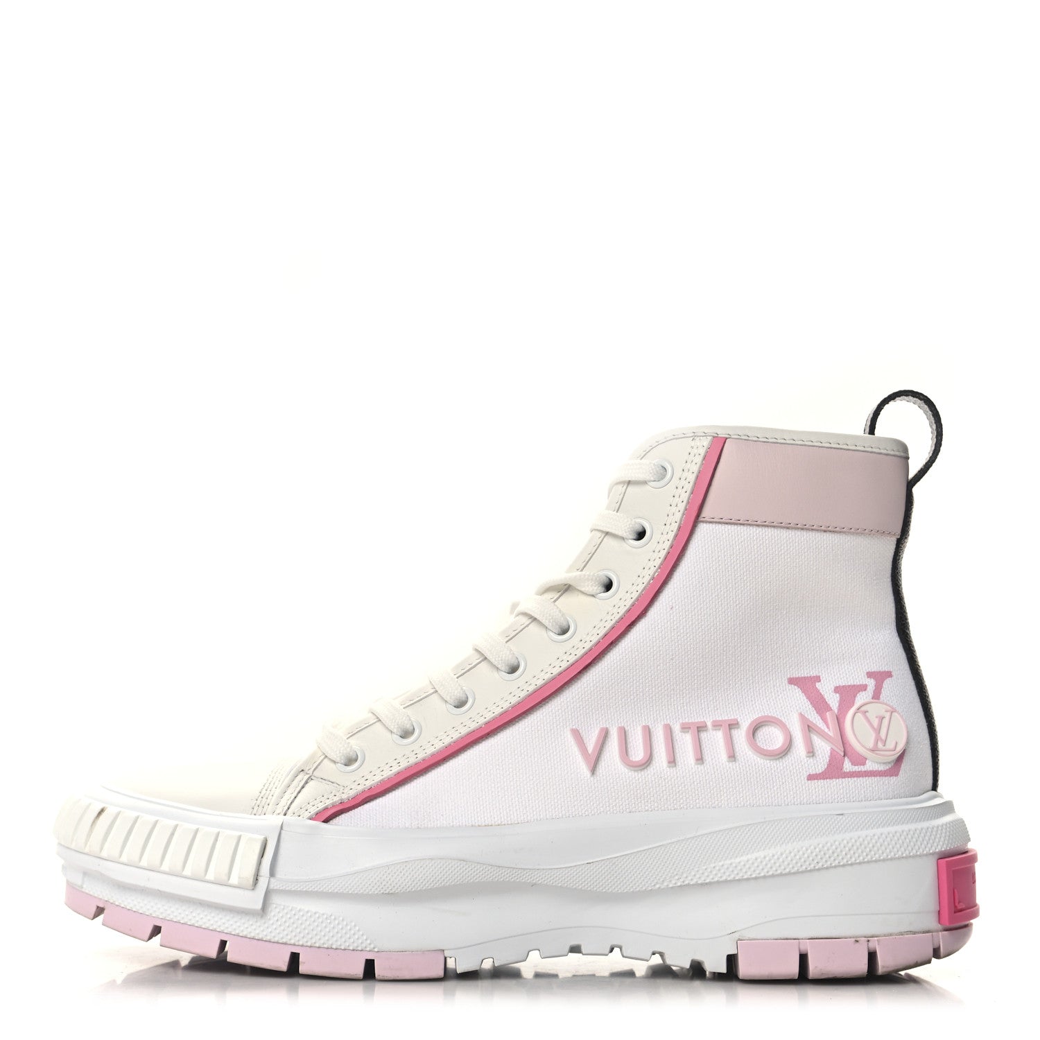 Canvas Monogram LV Squad Sneaker Boots 39 White Pink