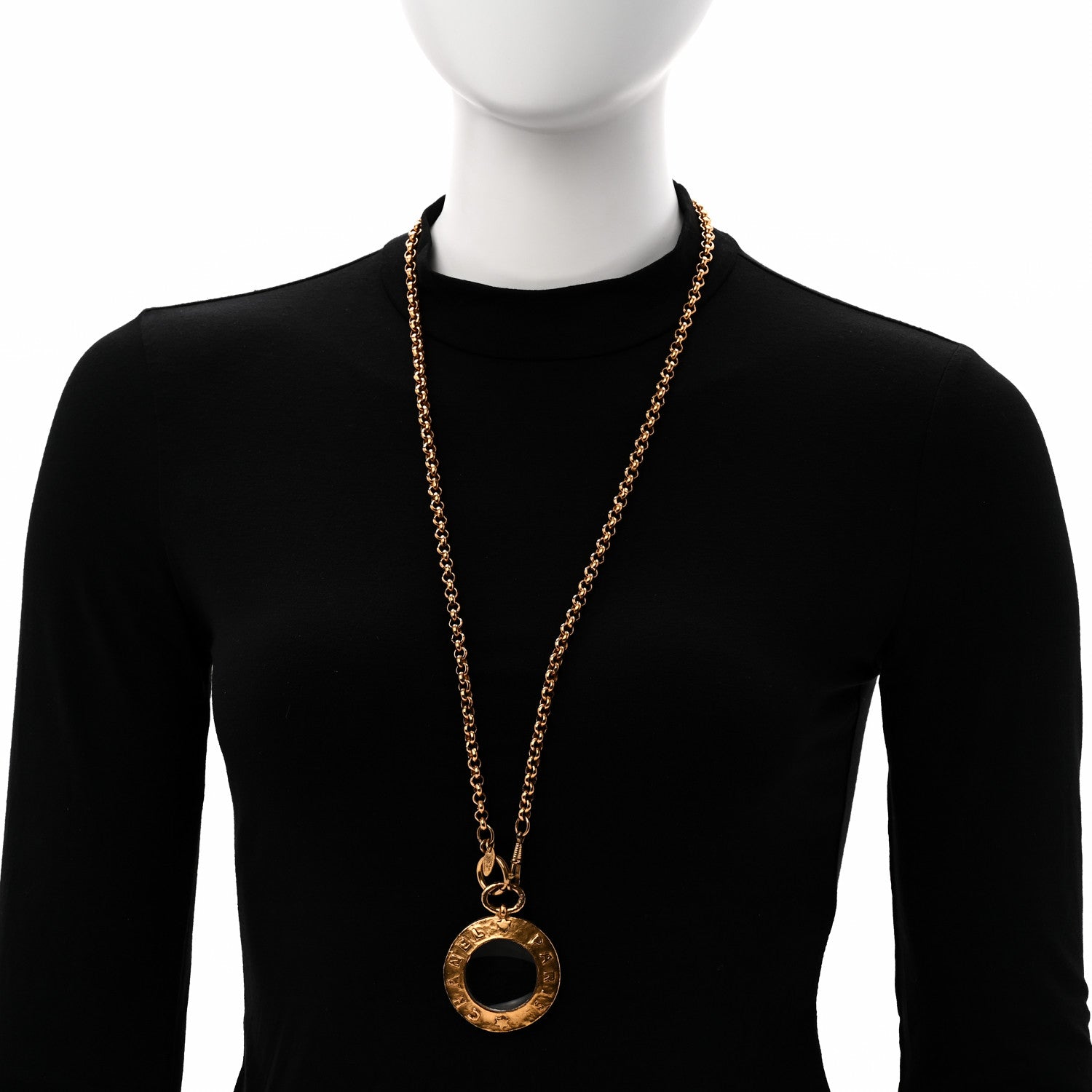 Loupe Magnifying Glass Necklace Gold