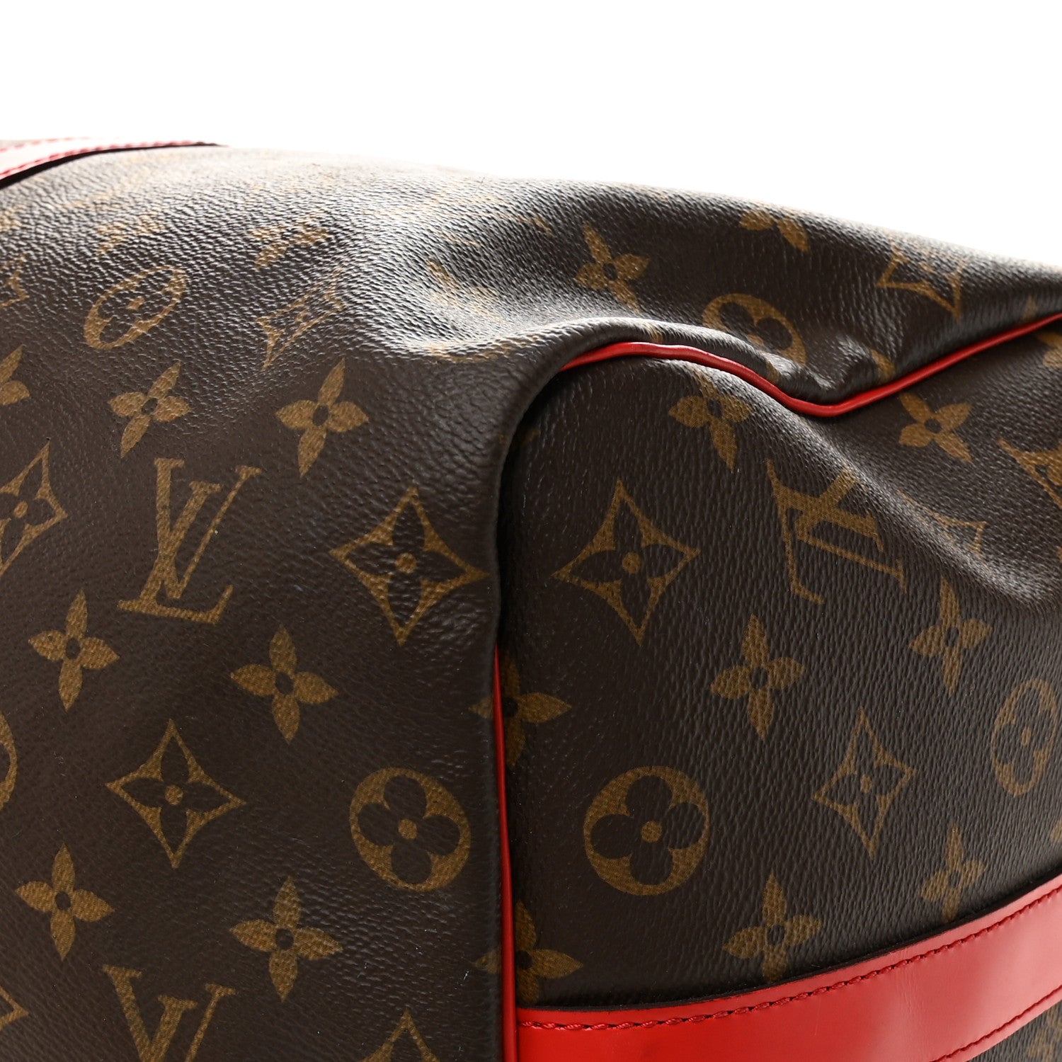 Calfskin Monogram Keepall Bandouliere 50 Coquelicot
