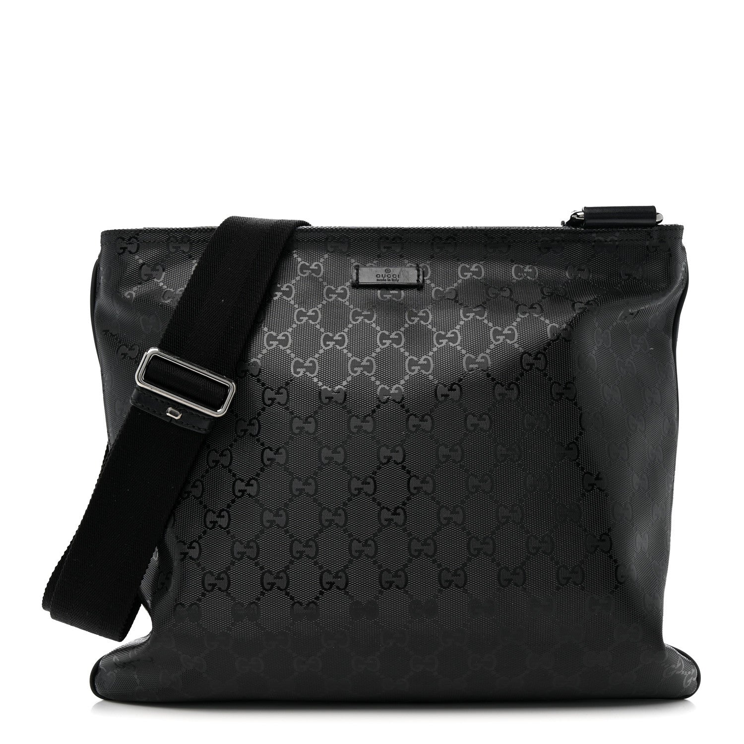 Imprime Monogram Medium Flat Messenger Bag Black