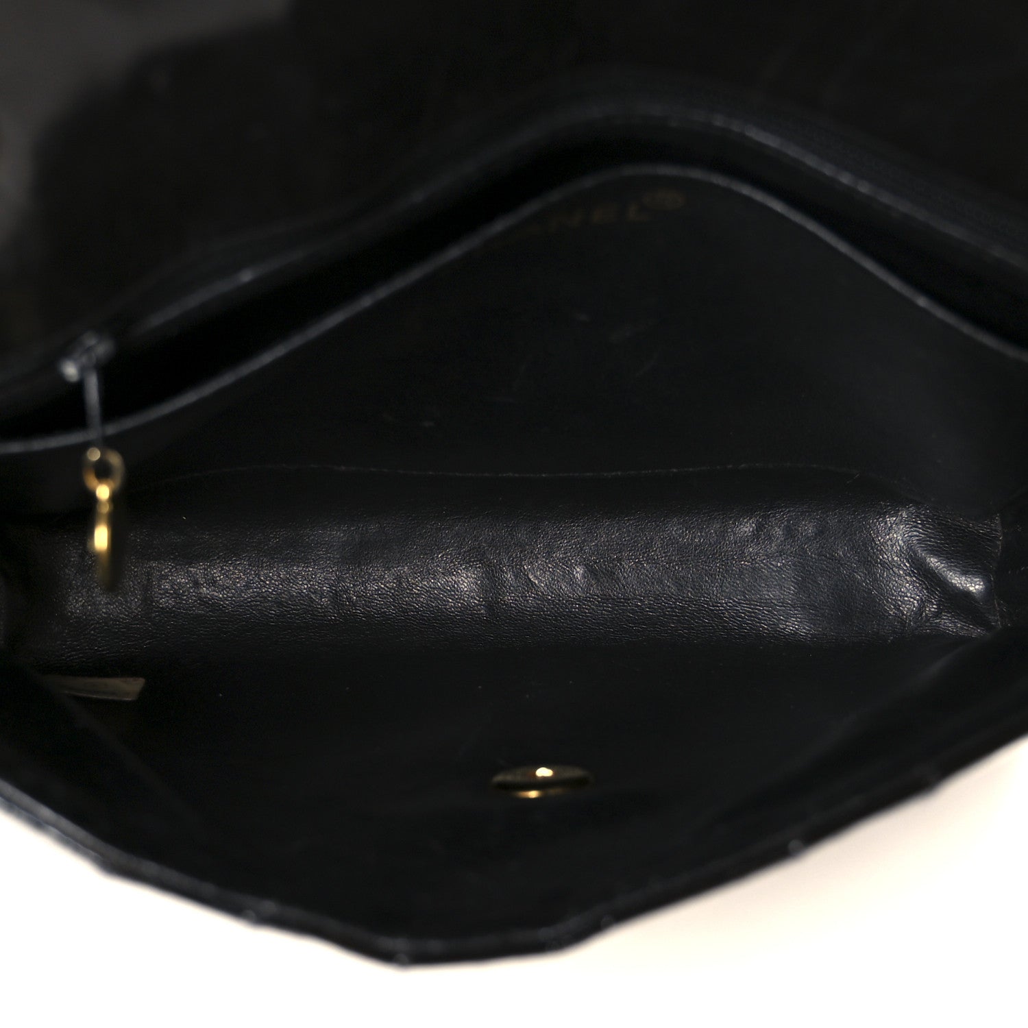 Patent Vertical Quilt Small Flap Black