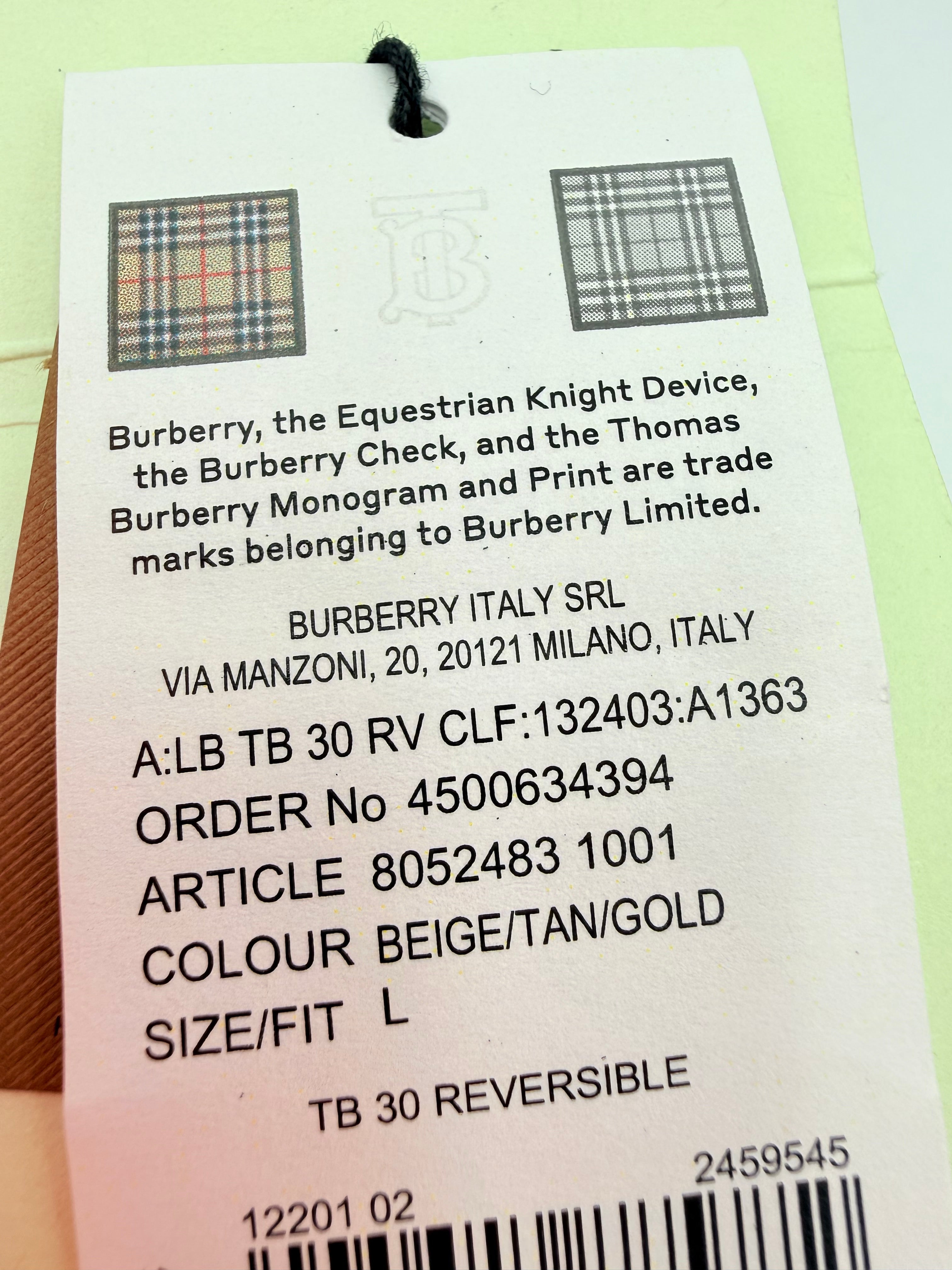 Belt Luxury Designer By Burberry In Plaid Pattern, Size:Large