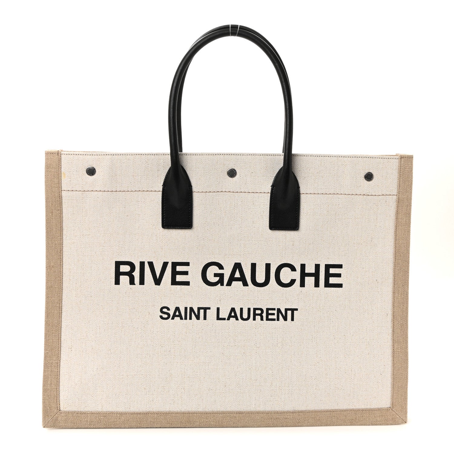 Linen Calfskin Rive Gauche Tote Optic White