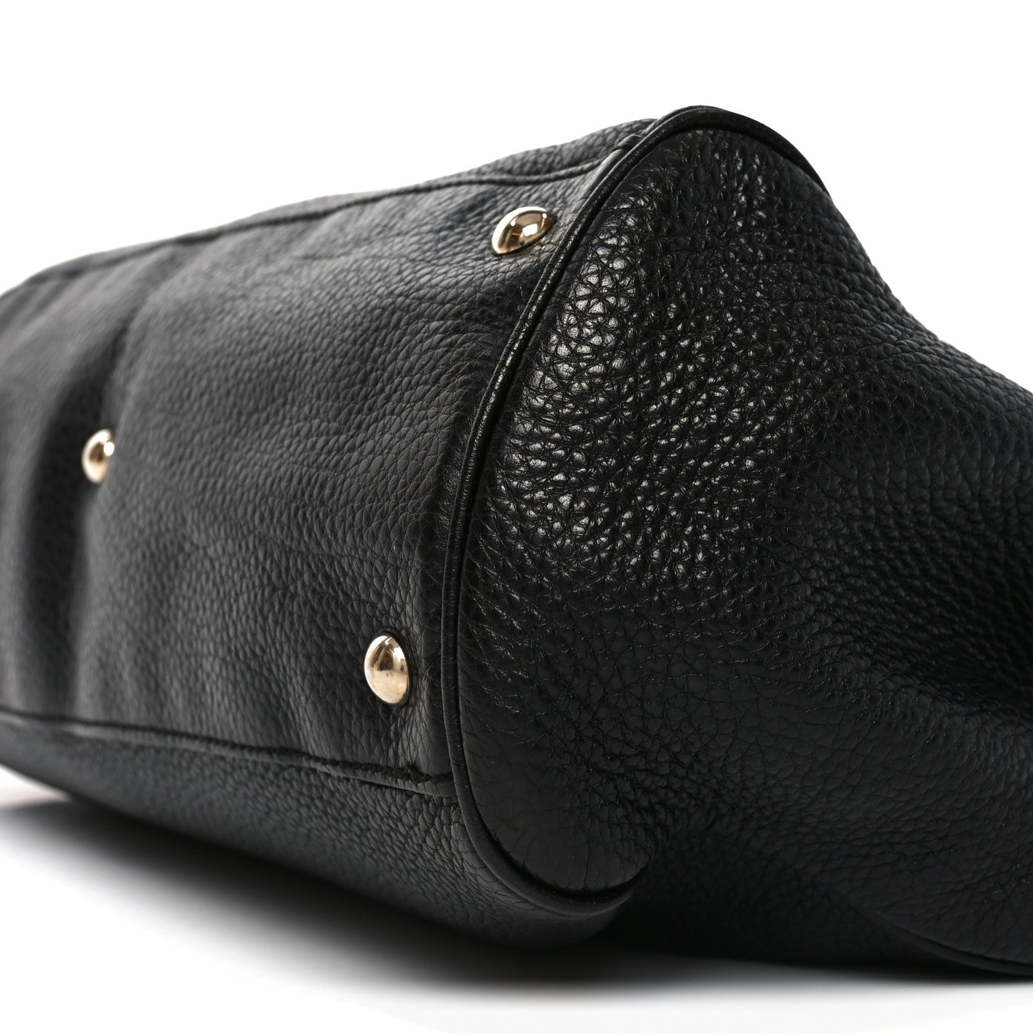 Pebbled Calfskin Medium Bamboo Shopper Tote Black