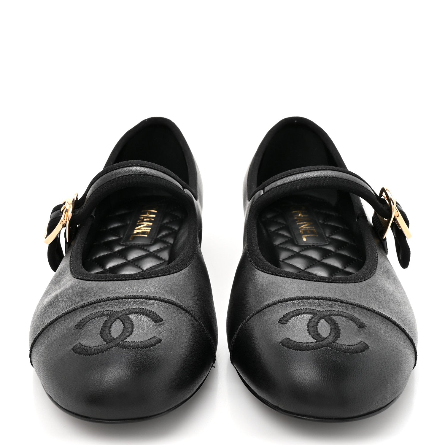 Lambskin Mary Jane Flats 38.5 Black