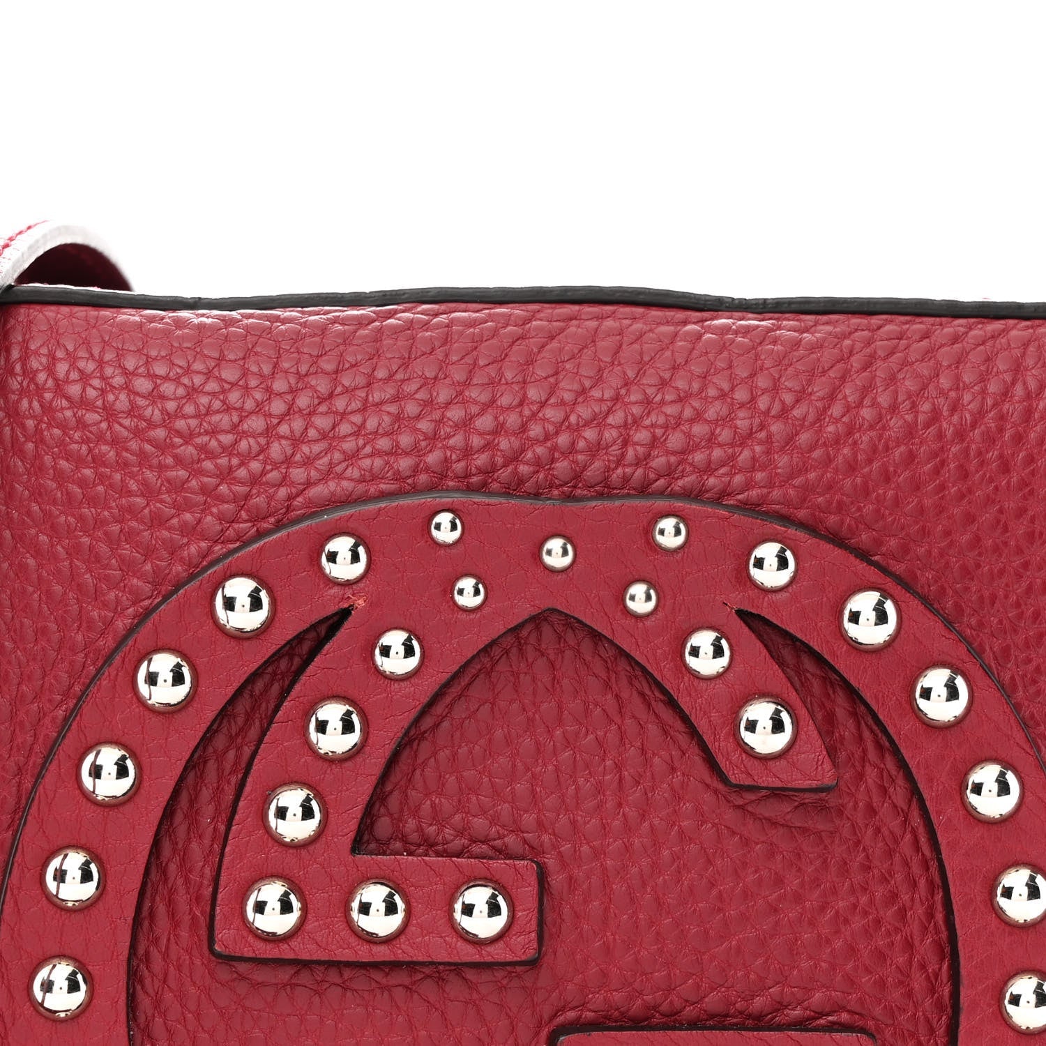 Pebbled Calfskin Studded Small Soho Disco Bag Soft Burgundy