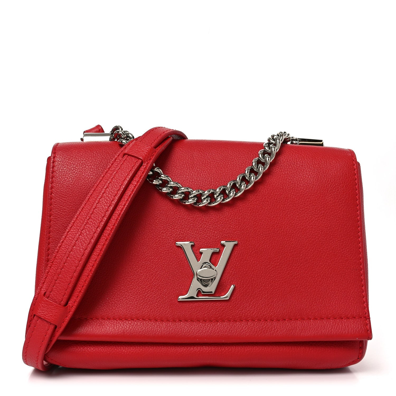 Calfskin Lockme II Chain Bag BB Rubis