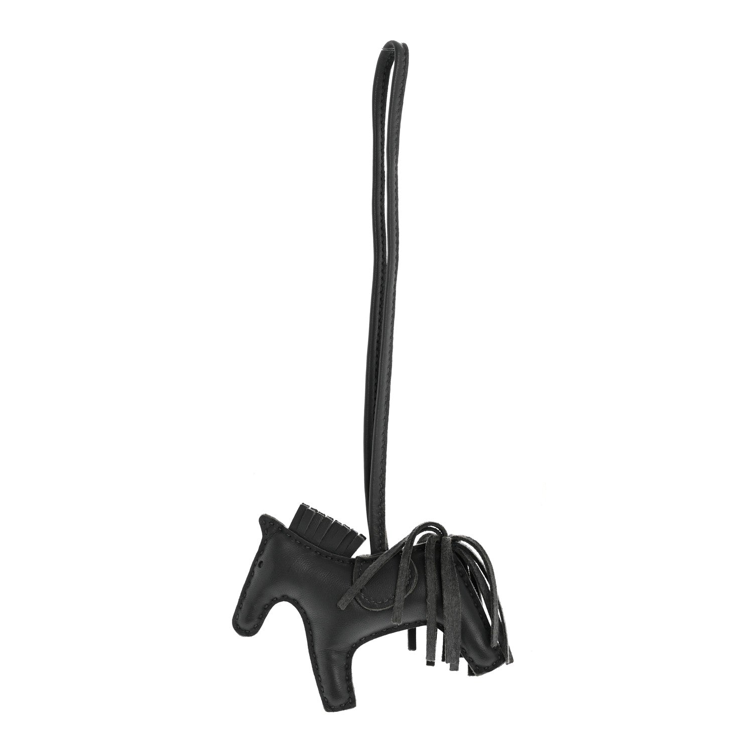 Milo Lambskin Swift Grigri Rodeo Horse Bag Charm PM Ardoise
