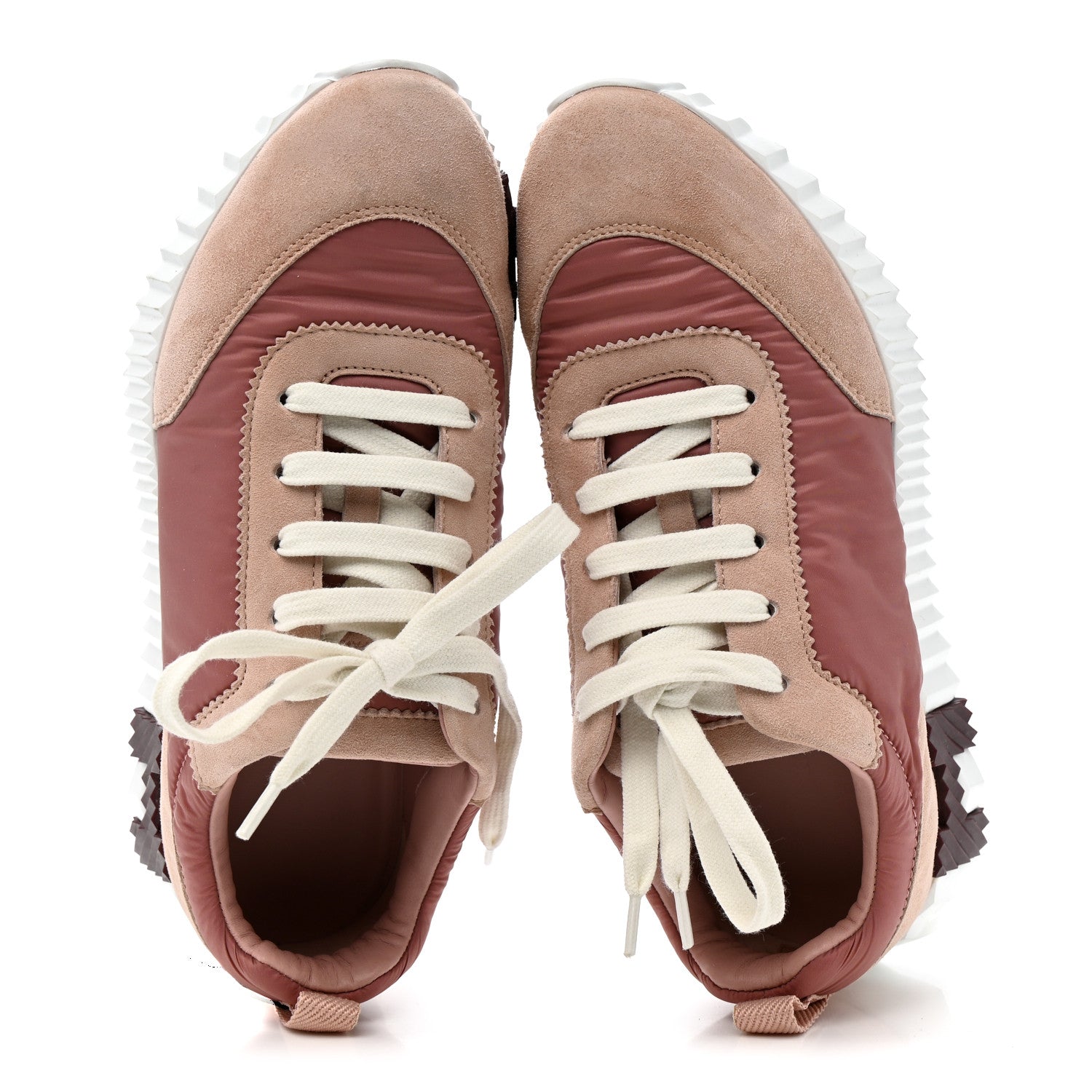 Parachute Fabric Suede Goatskin Bouncing Sneakers  Rose Rose Opaline
