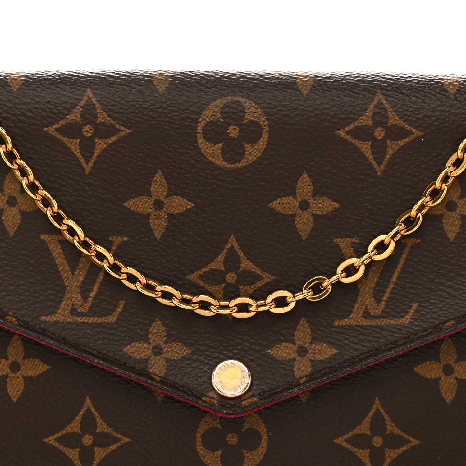 Monogram Pochette Felicie Chain Wallet Fuchsia