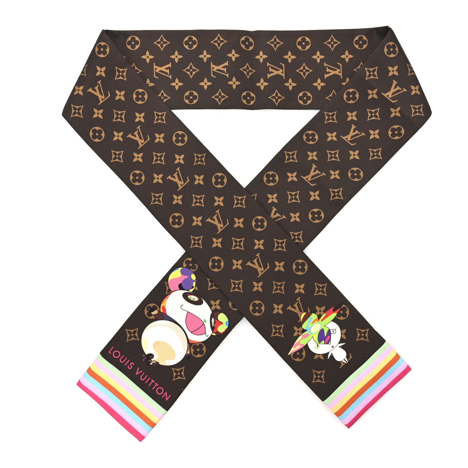 LV X TM Silk Monogram Superflat Character Bandeau Brown