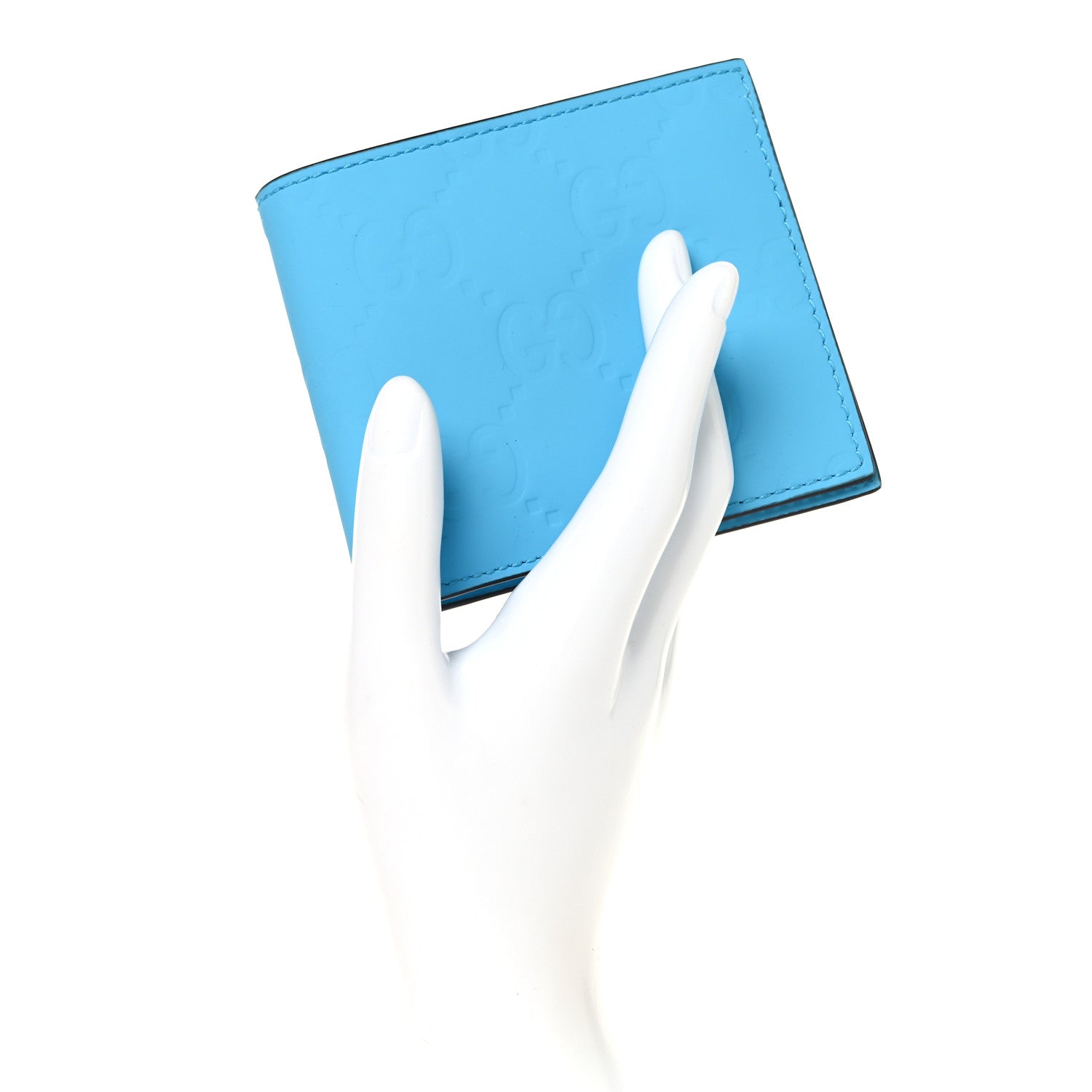 Rubber Effect GG Embossed Bi-Fold Wallet Bright Splash
