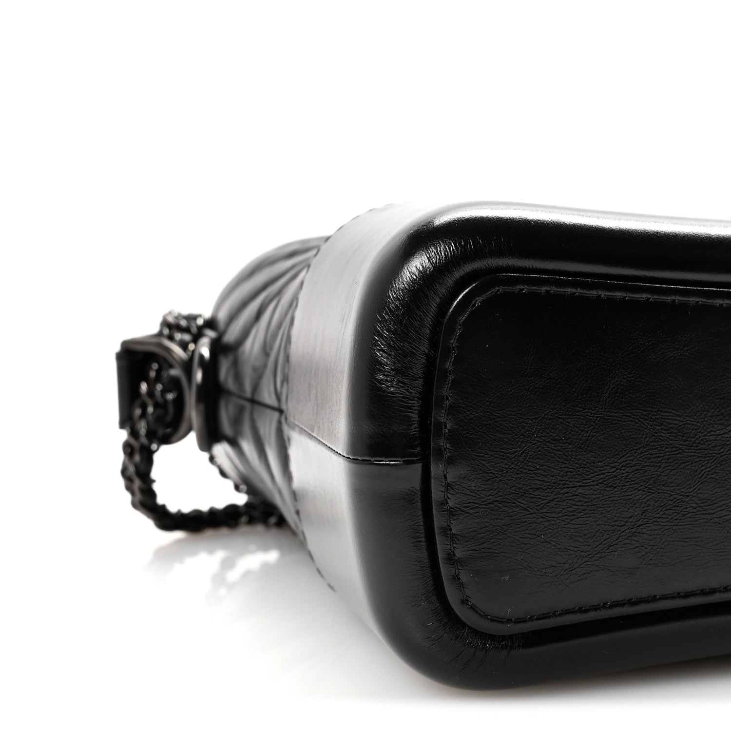 Aged Calfskin Chevron Quilted Medium Gabrielle Hobo So Black