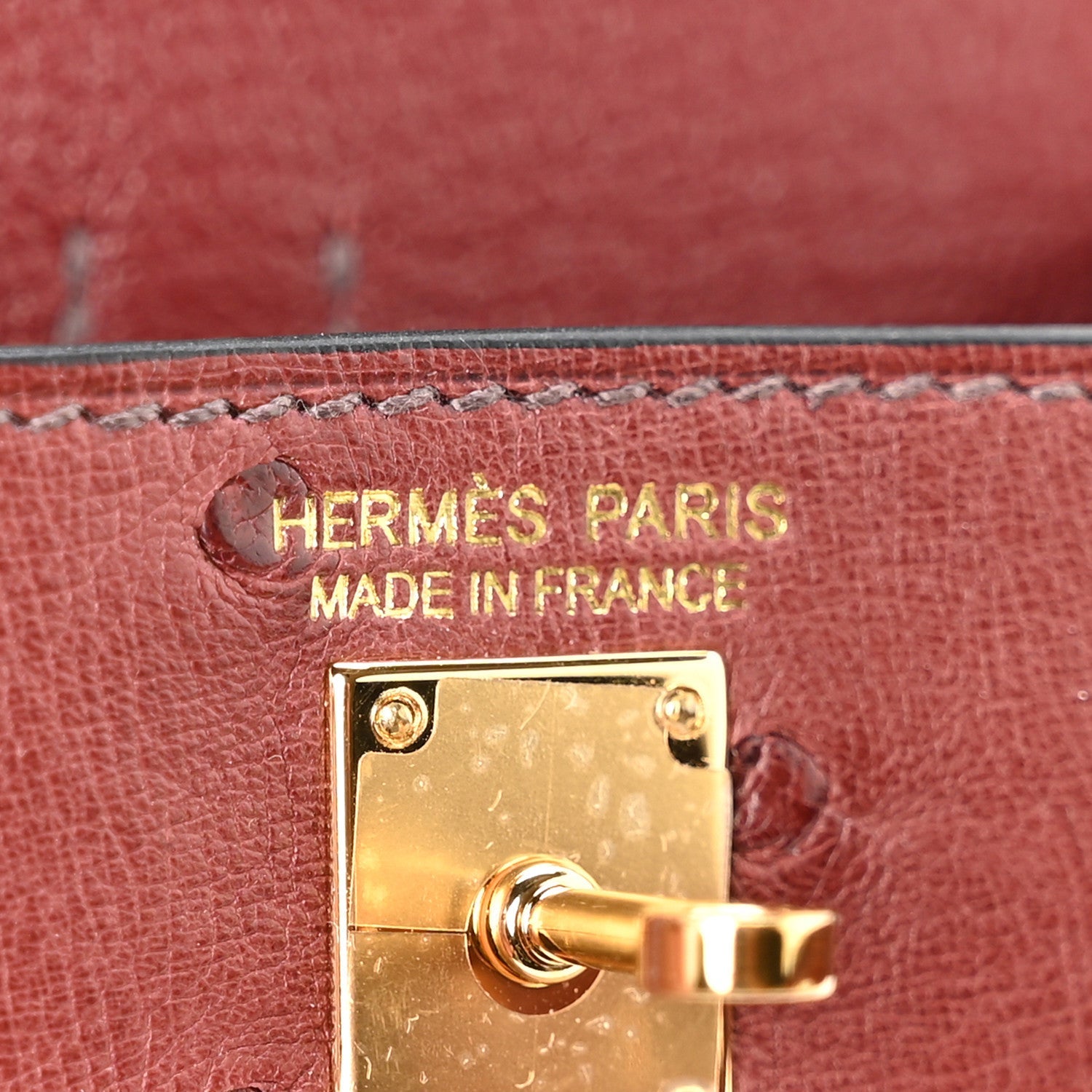 Ostrich Kelly Festival Bag Charm Rouge H