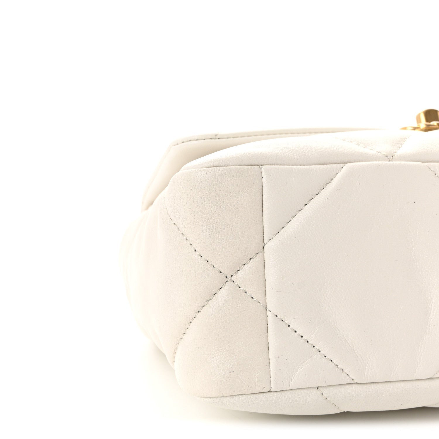 Goatskin Quilted Medium Chanel 19 Flap White