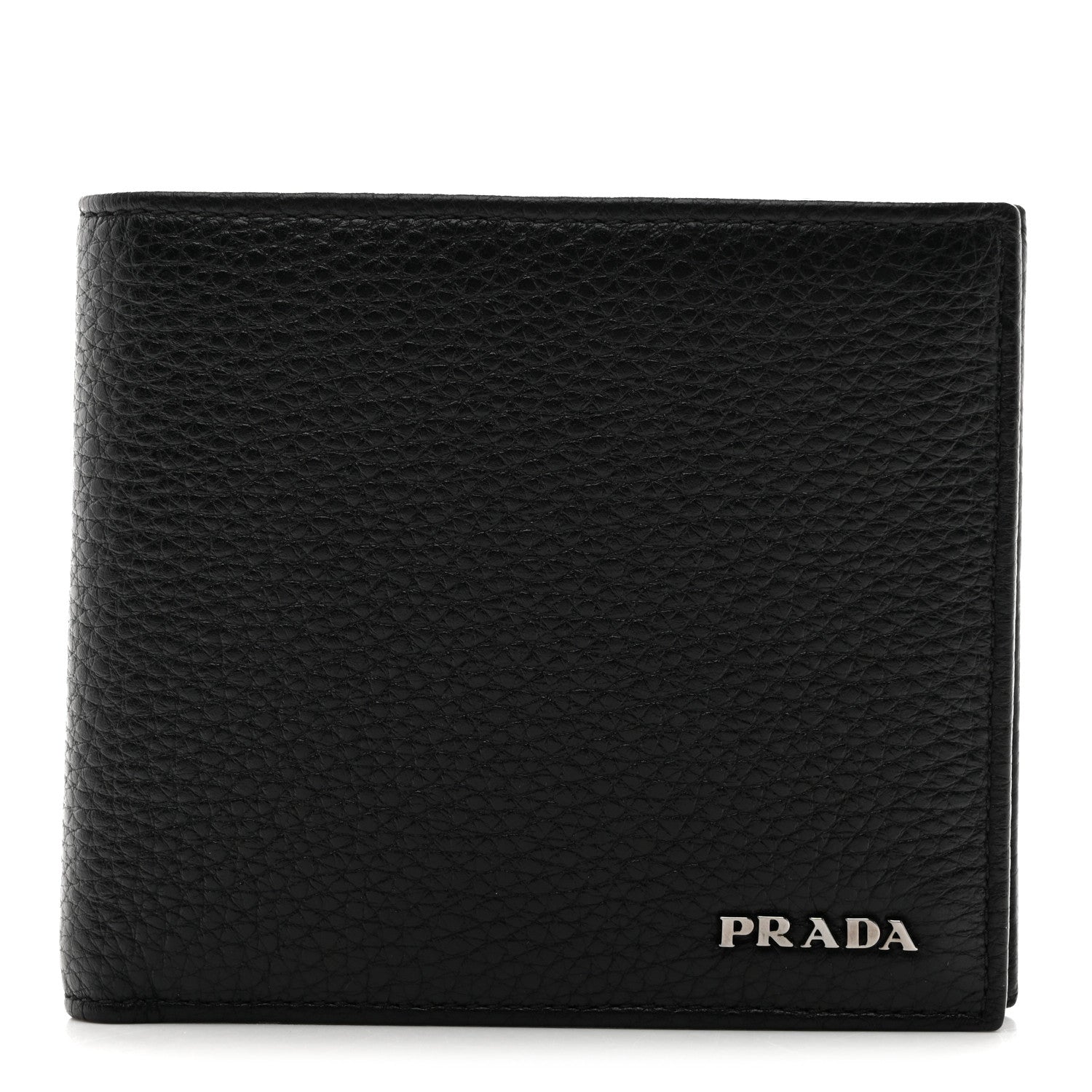 Vitello Grain Bi-Fold Wallet Black