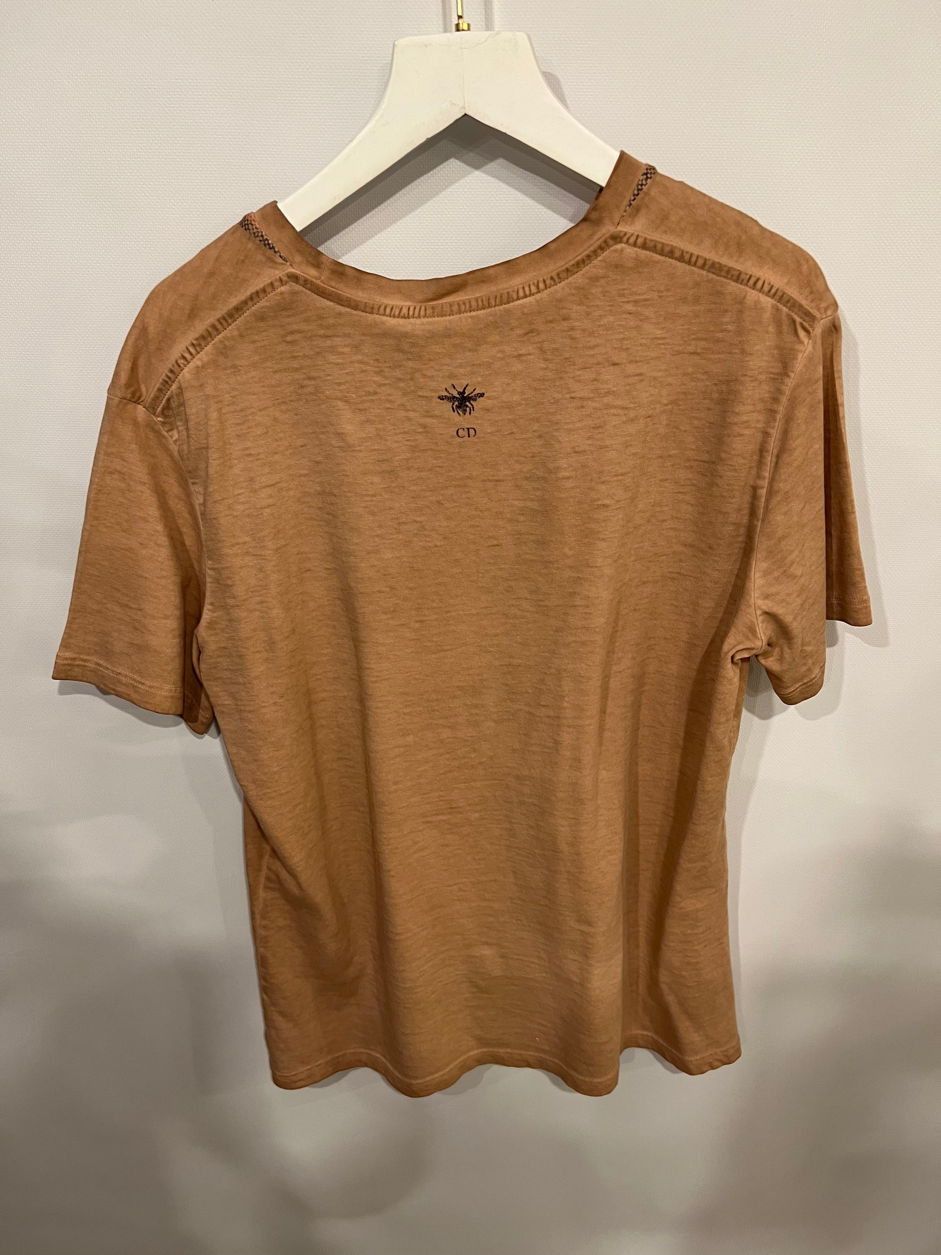 Christian Dior Beige T-Shirt with St Anne Logo Print Size FR 36 (UK 8)
