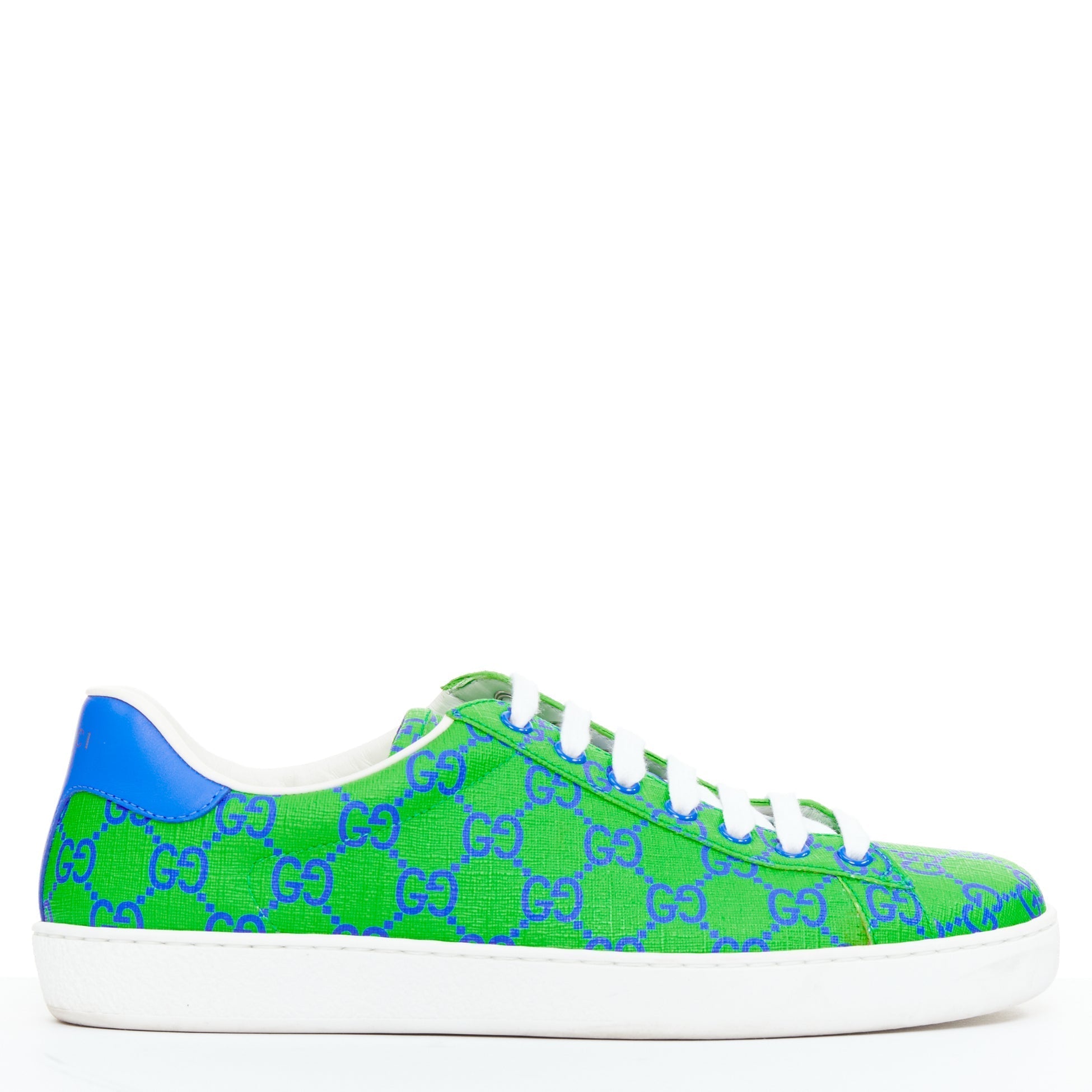 Men's Gucci Ace Supreme Joy Monogram green blue low top sneakers