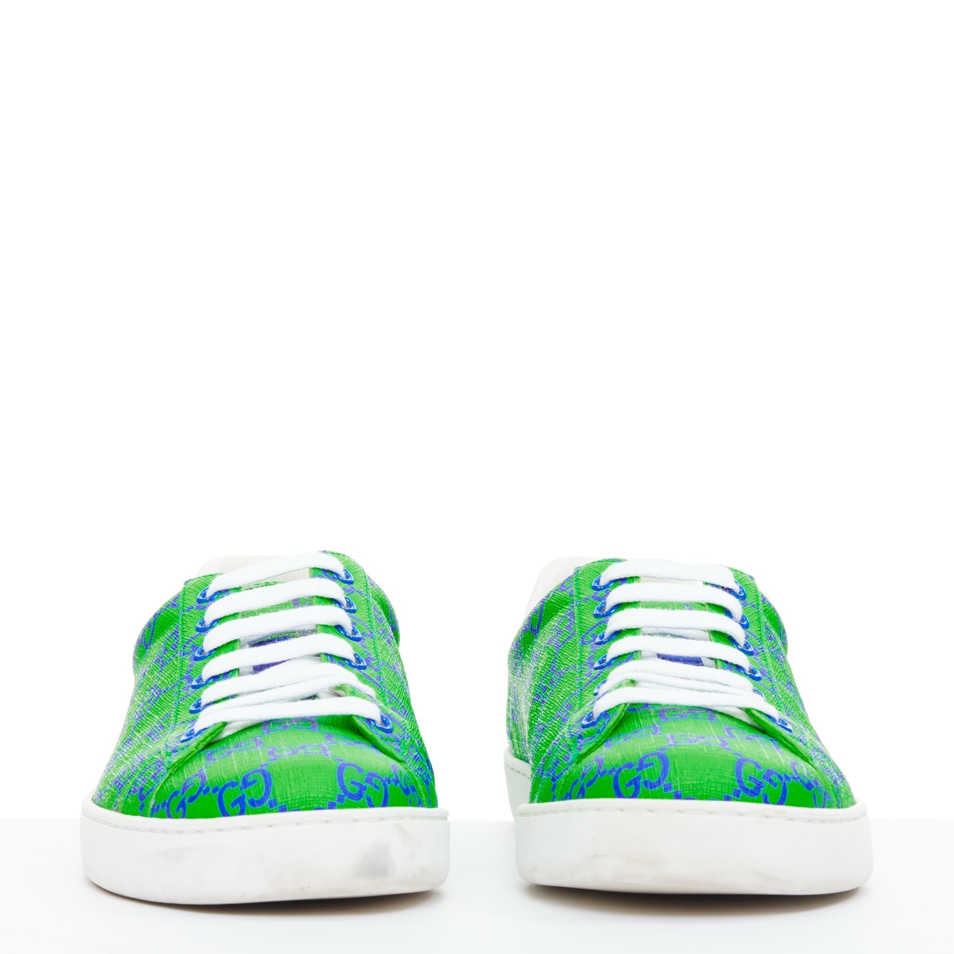 Men's Gucci Ace Supreme Joy Monogram green blue low top sneakers