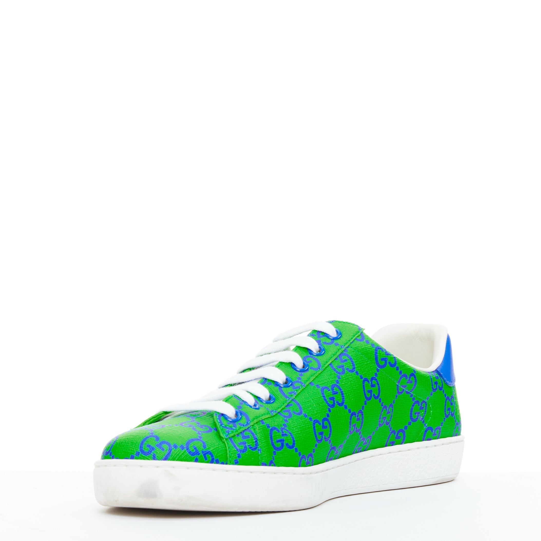 Men's Gucci Ace Supreme Joy Monogram green blue low top sneakers