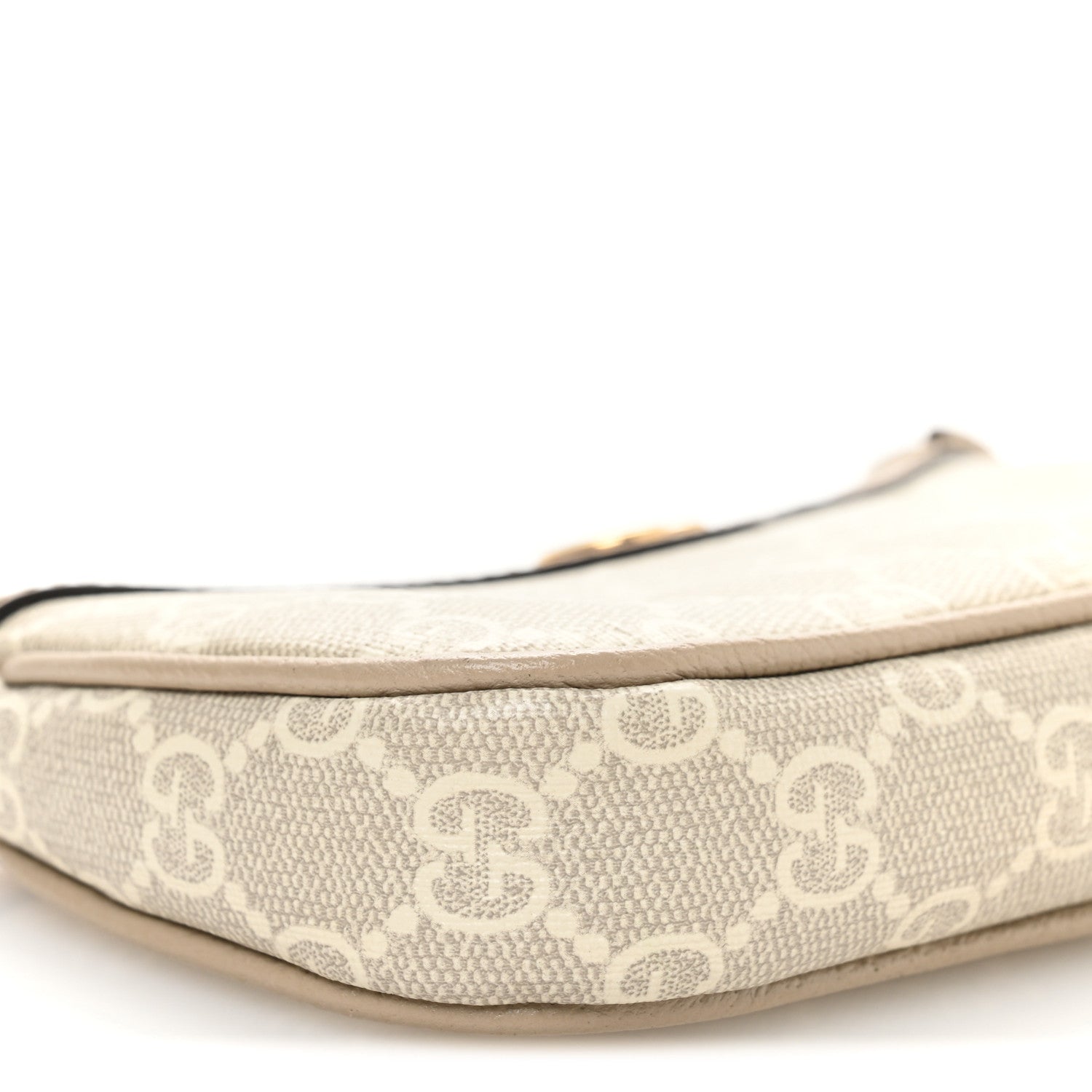 GG Supreme Monogram Textured Dollar Calfskin Web Mini Ophidia GG Handbag Beige Mystic White Oatmeal