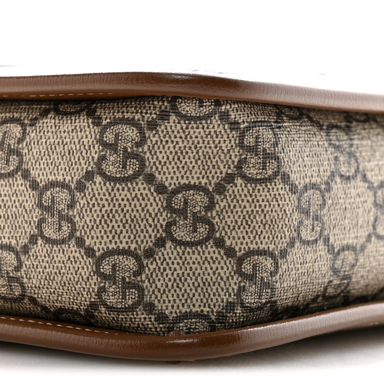 GG Supreme Monogram Azalea Calfskin Mini Retro Interlocking G Shoulder Bag Beige Ebony Brown Sugar