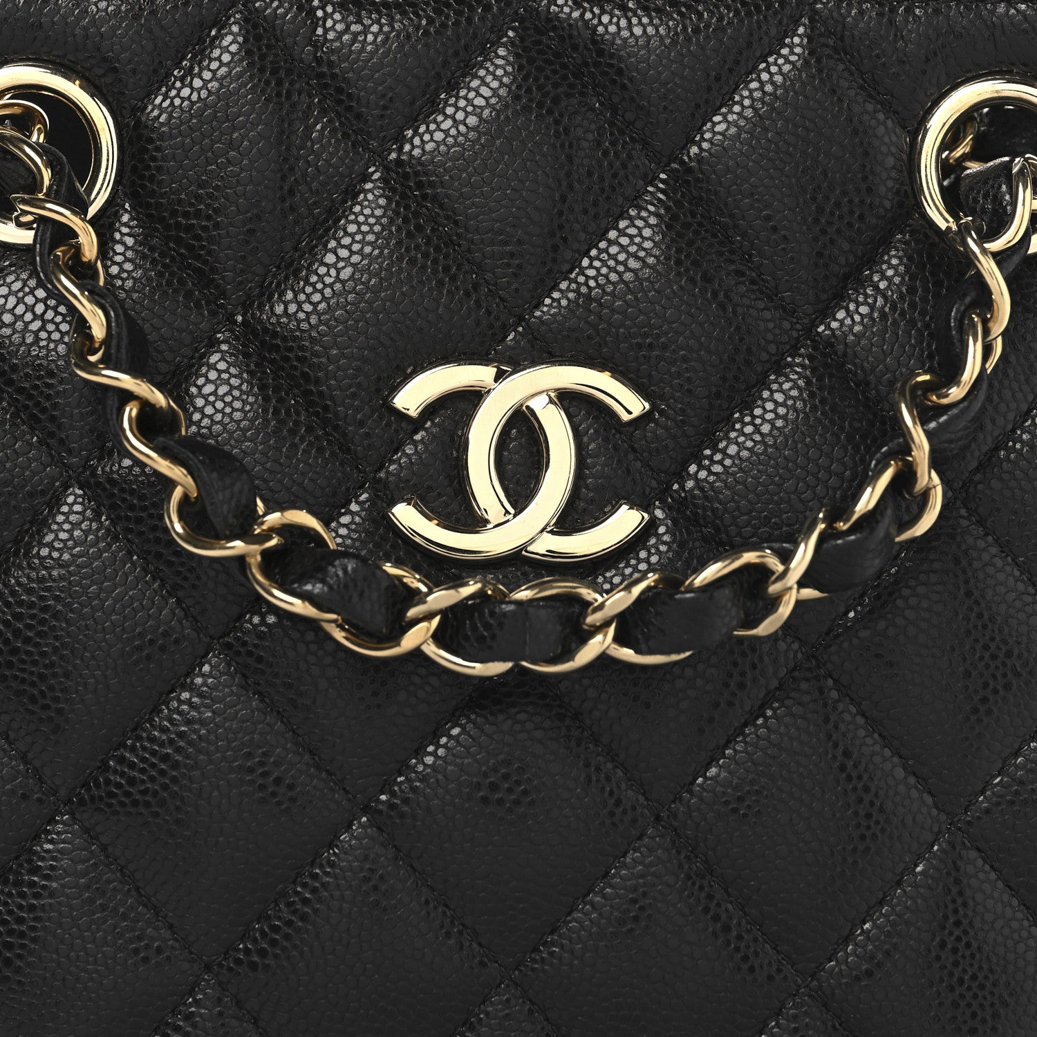 Caviar Quilted Mini Bucket Bag Black