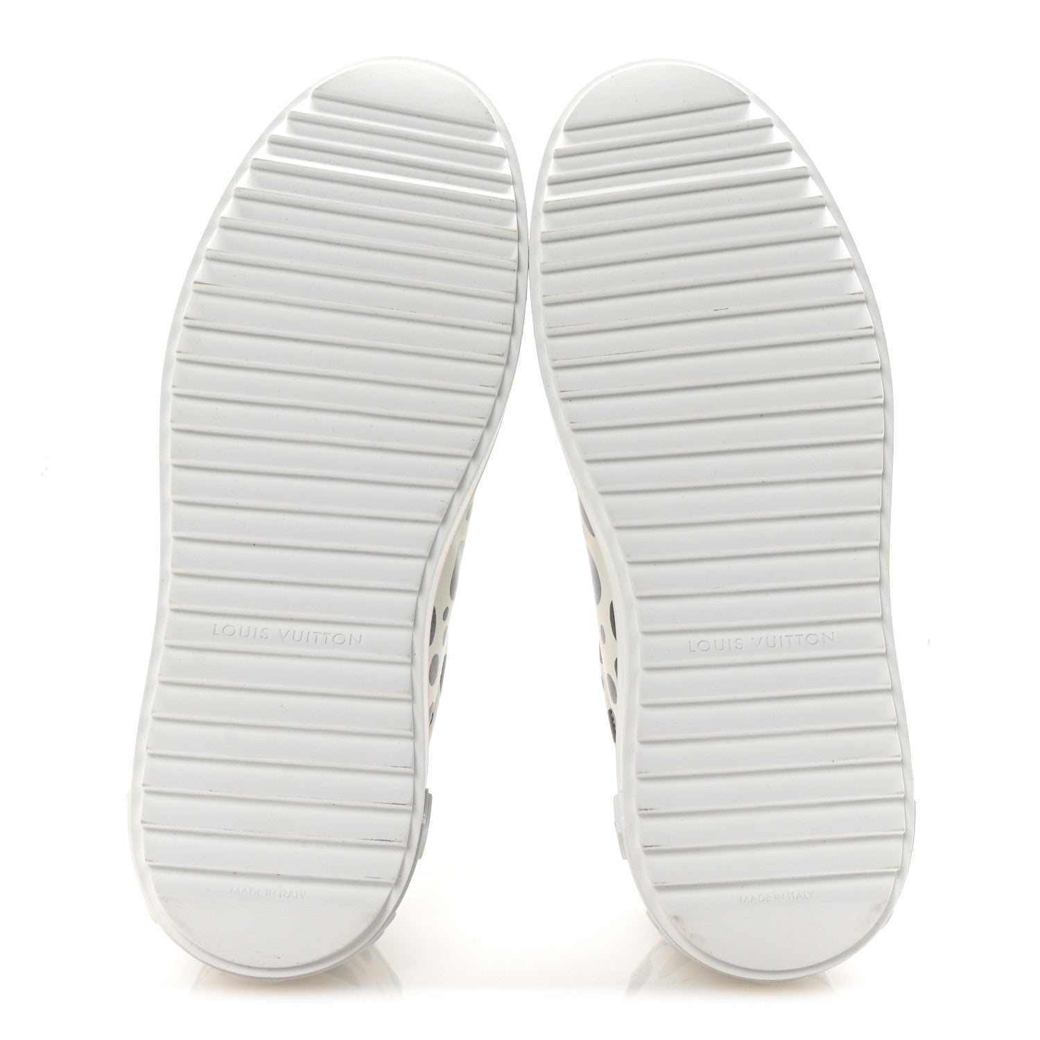 LV X YK Calfskin Printed Infinity Dots Time Out Sneakers 35.5 White