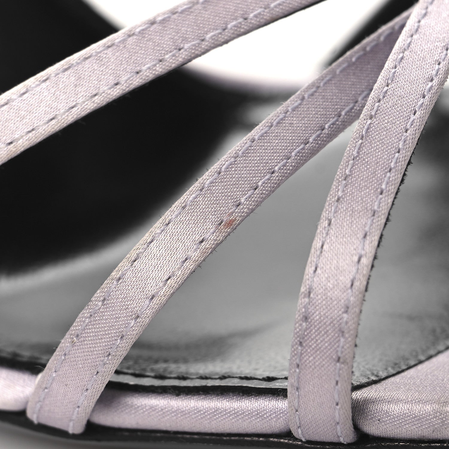 Crepe Satin Baliqua 105 Ankle Strap Sandals 37.5 Poly Grey