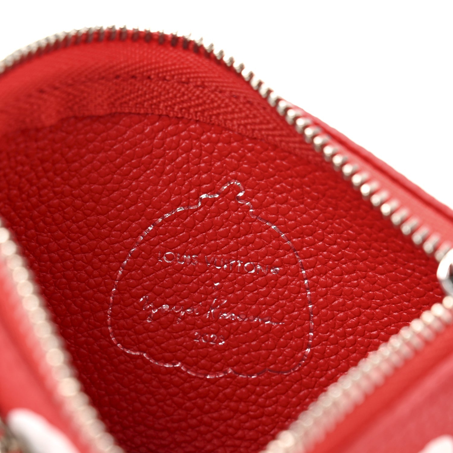 LV X YK Empreinte Infinity Dots Key Pouch Red White