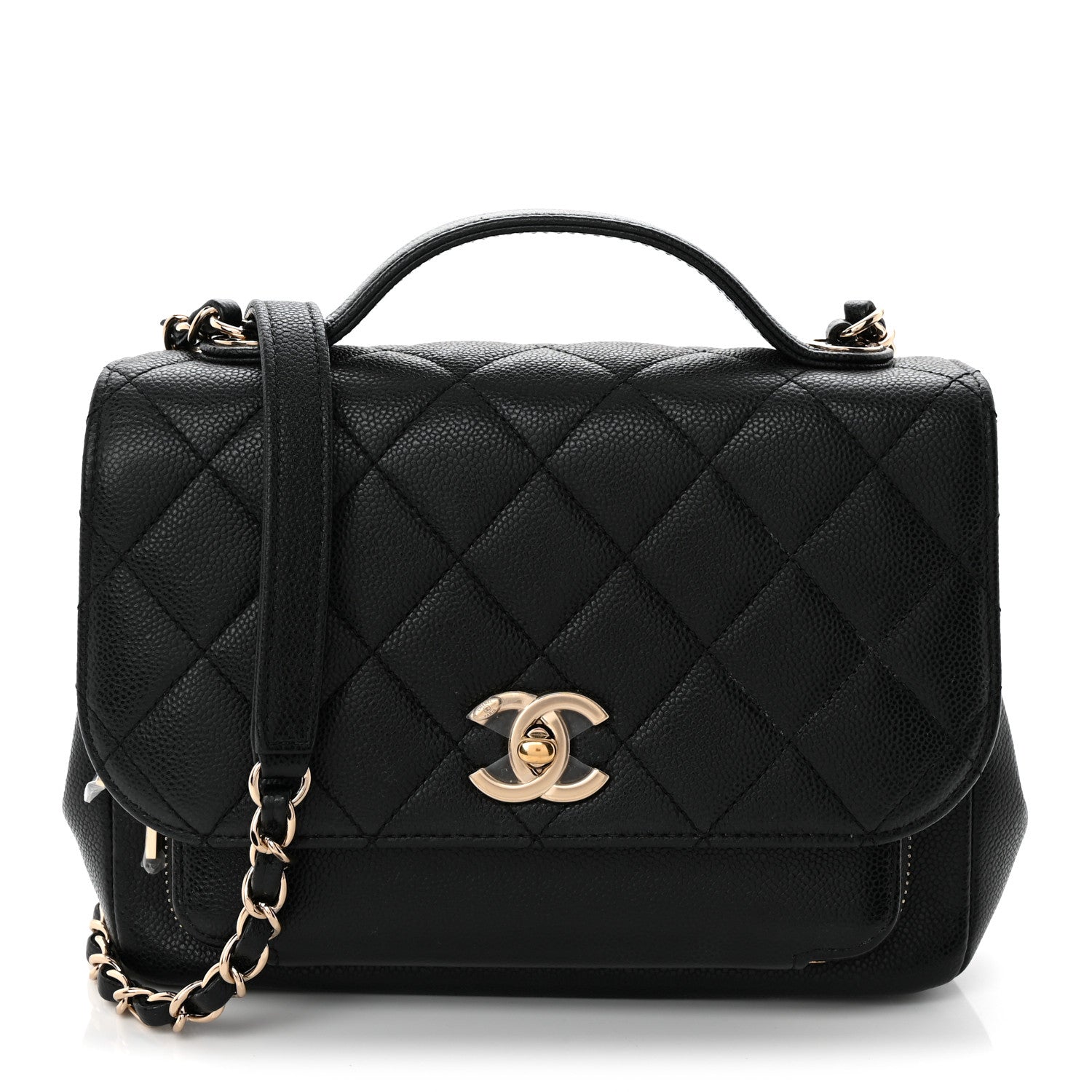 Caviar Quilted Medium Business Affinity Flap Black
