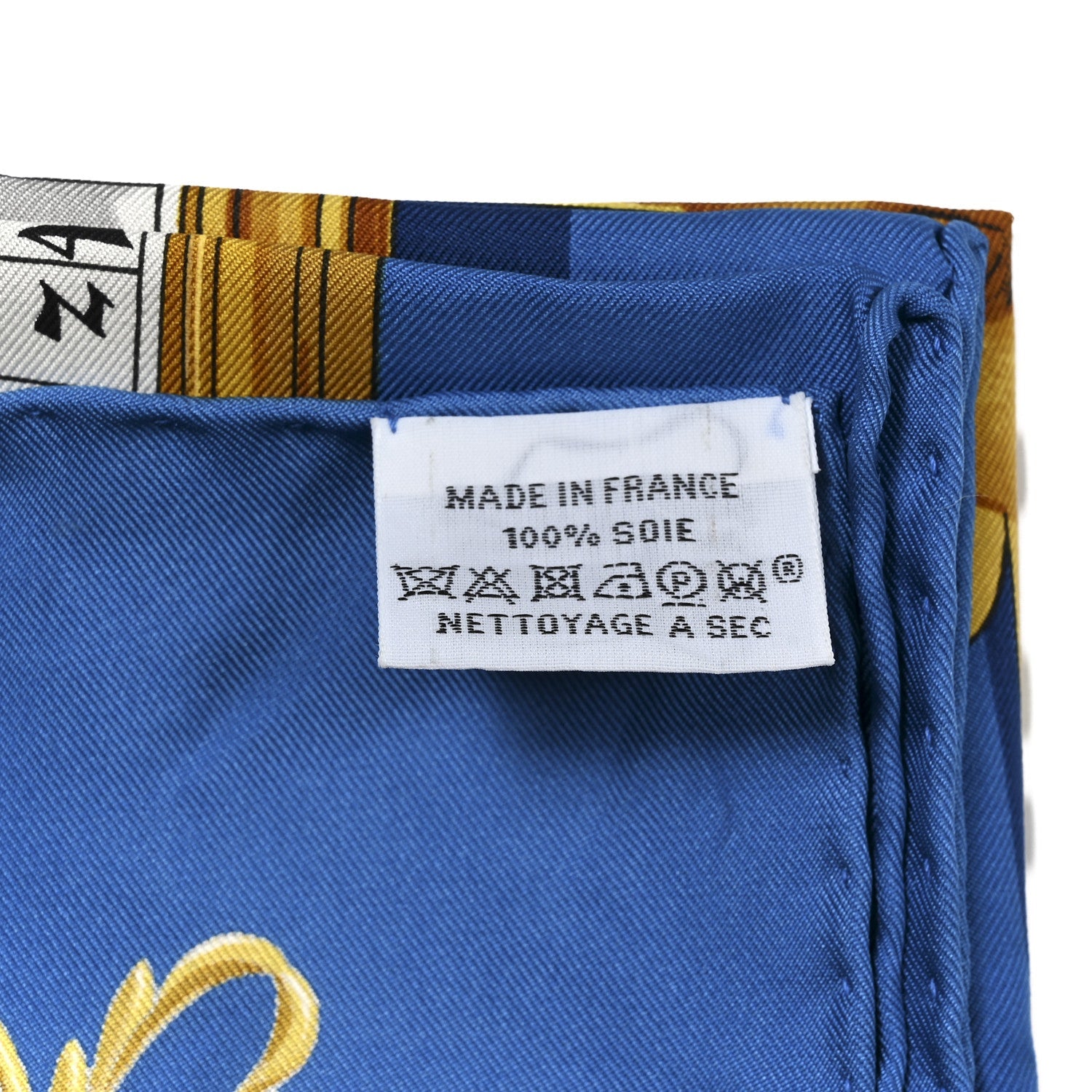 Silk Astrologie Scarf 90 Bleu Cobalt Vieil