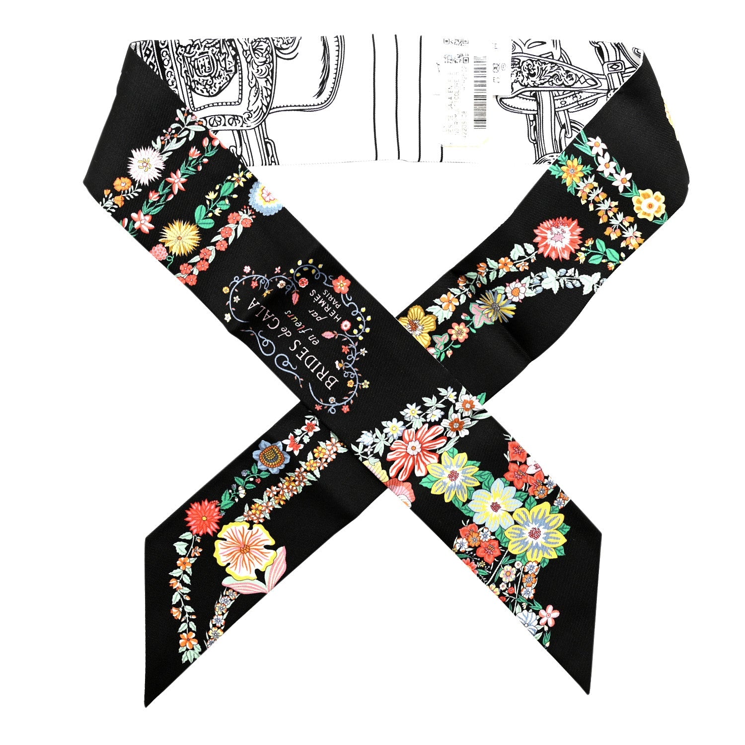 Silk Brides de Gala en Fleurs Twilly Black Multicolor White