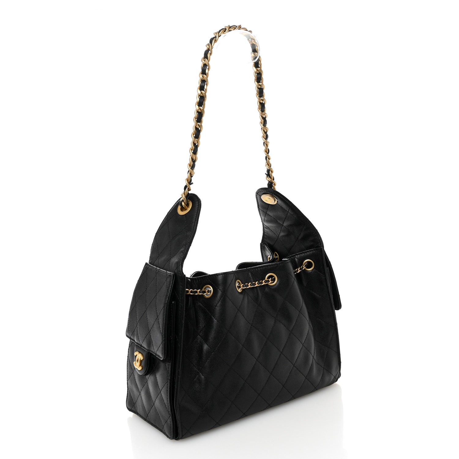 Caviar Quilted Small Chanel 25 Handbag Black