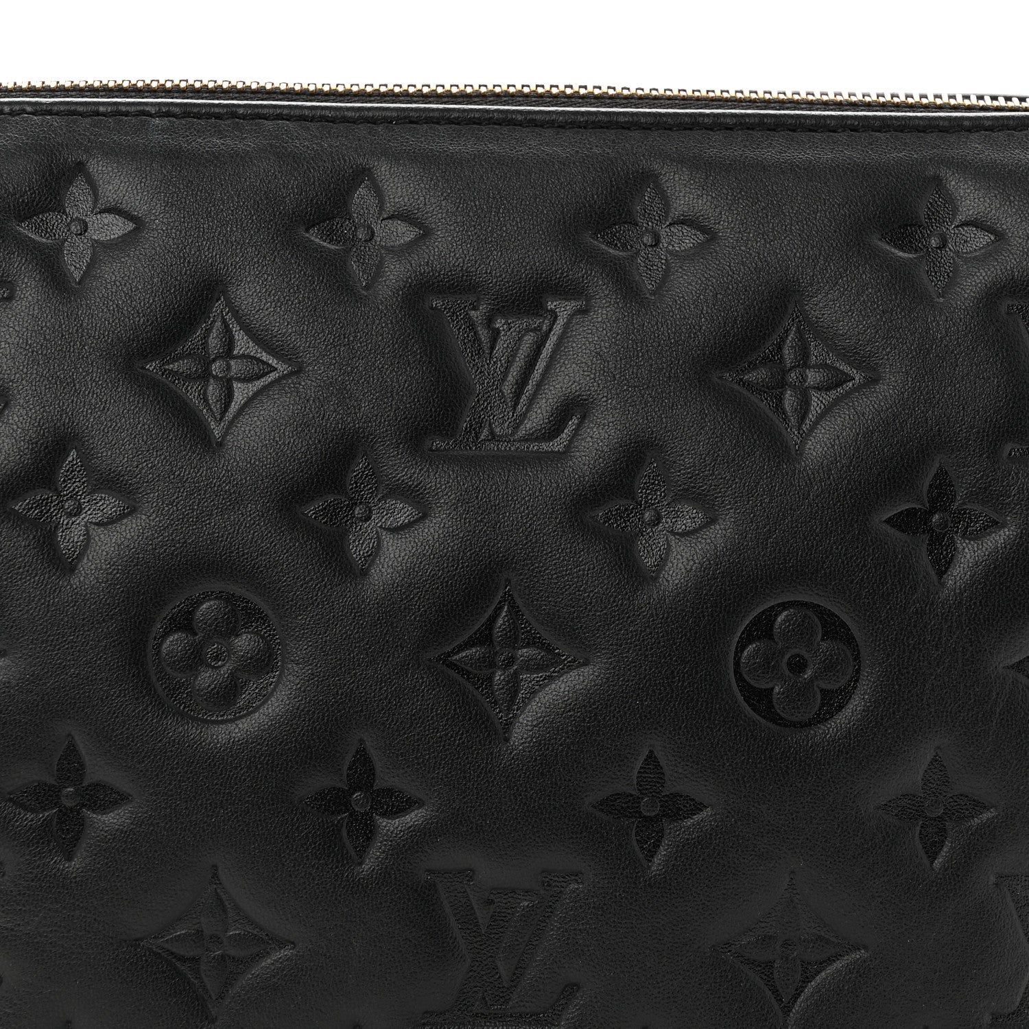 Lambskin Embossed Monogram Coussin PM Black