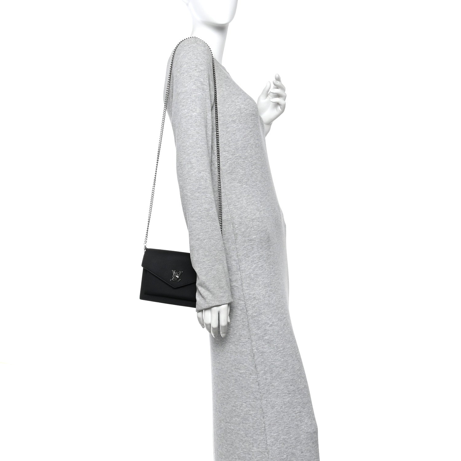 Soft Calfskin My Lockme Chain Pochette Black