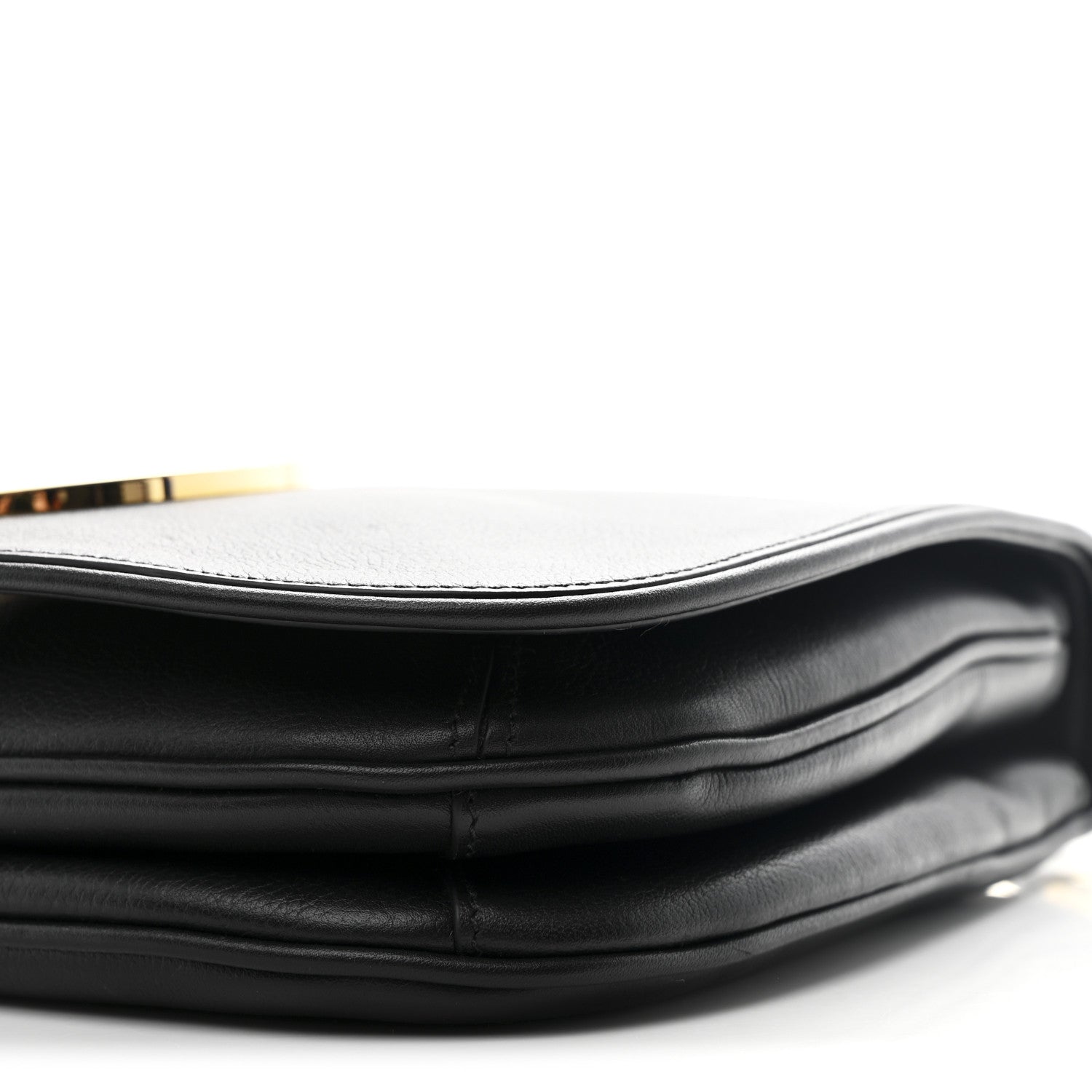 Roxy Calfskin Web Medium Studded Blondie Shoulder Flap Bag Black