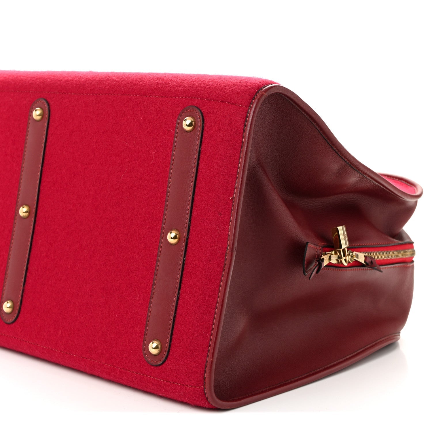 Felt Barenia Feu2Dou Travel Bag Rouge Vif Rouge H