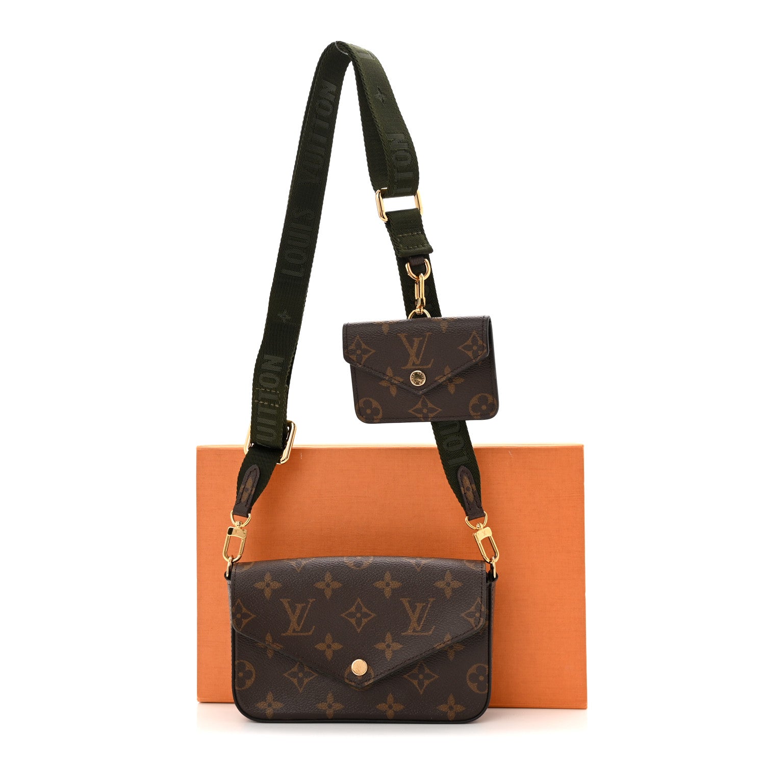 Monogram Felicie Strap & Go Kaki