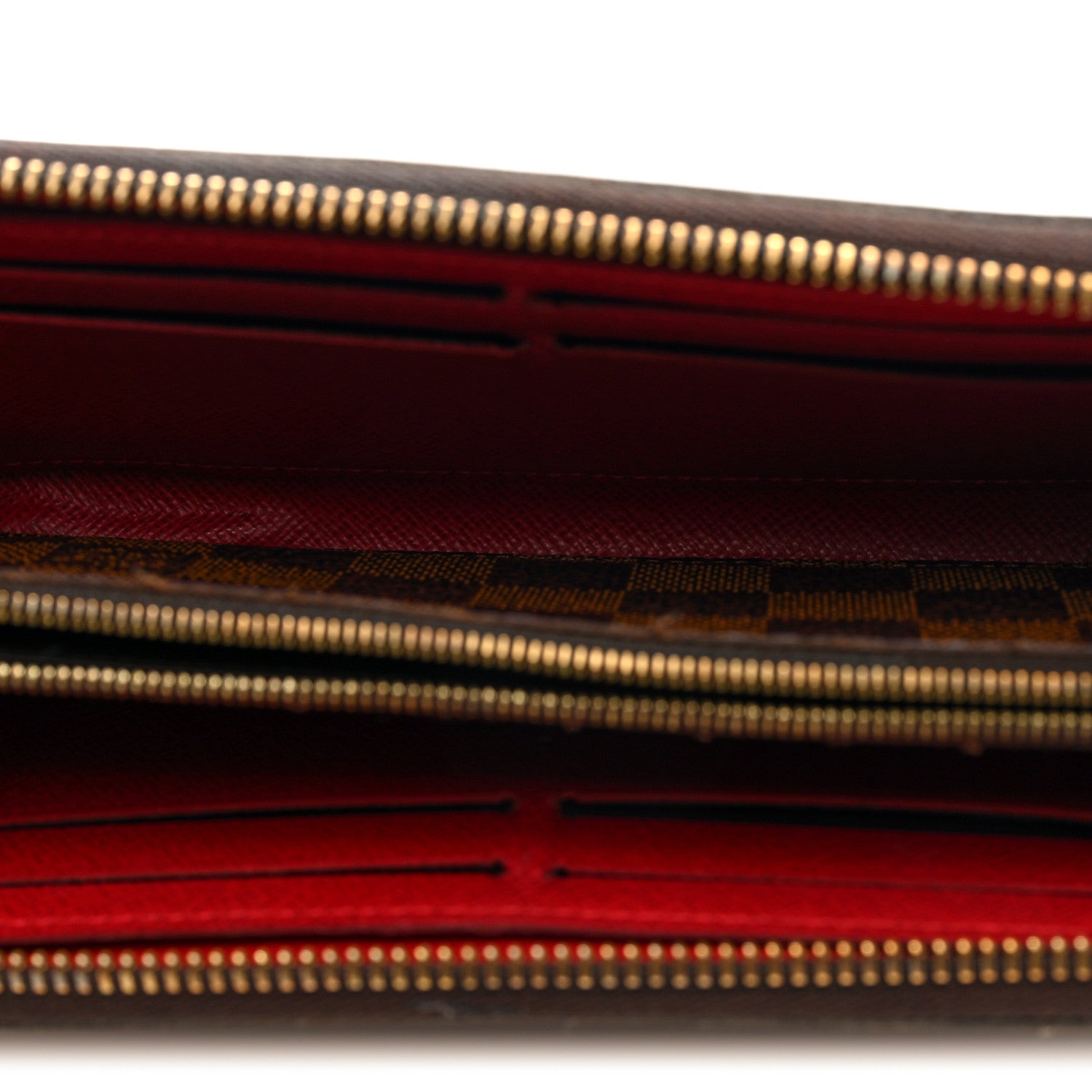 Damier Ebene Clemence Wallet Cherry
