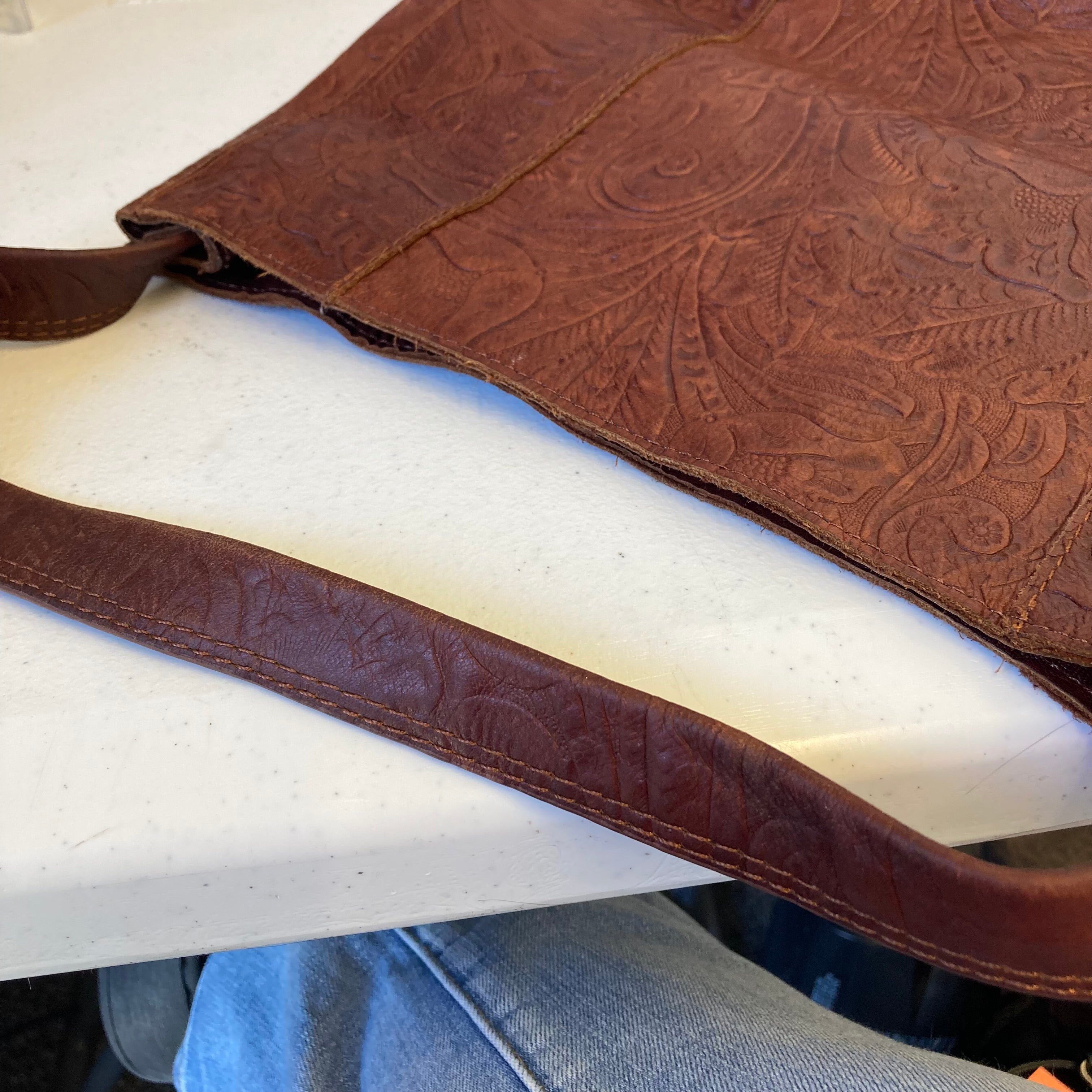 Handbag Leather By American Leather Co. In Brown, Size:Medium