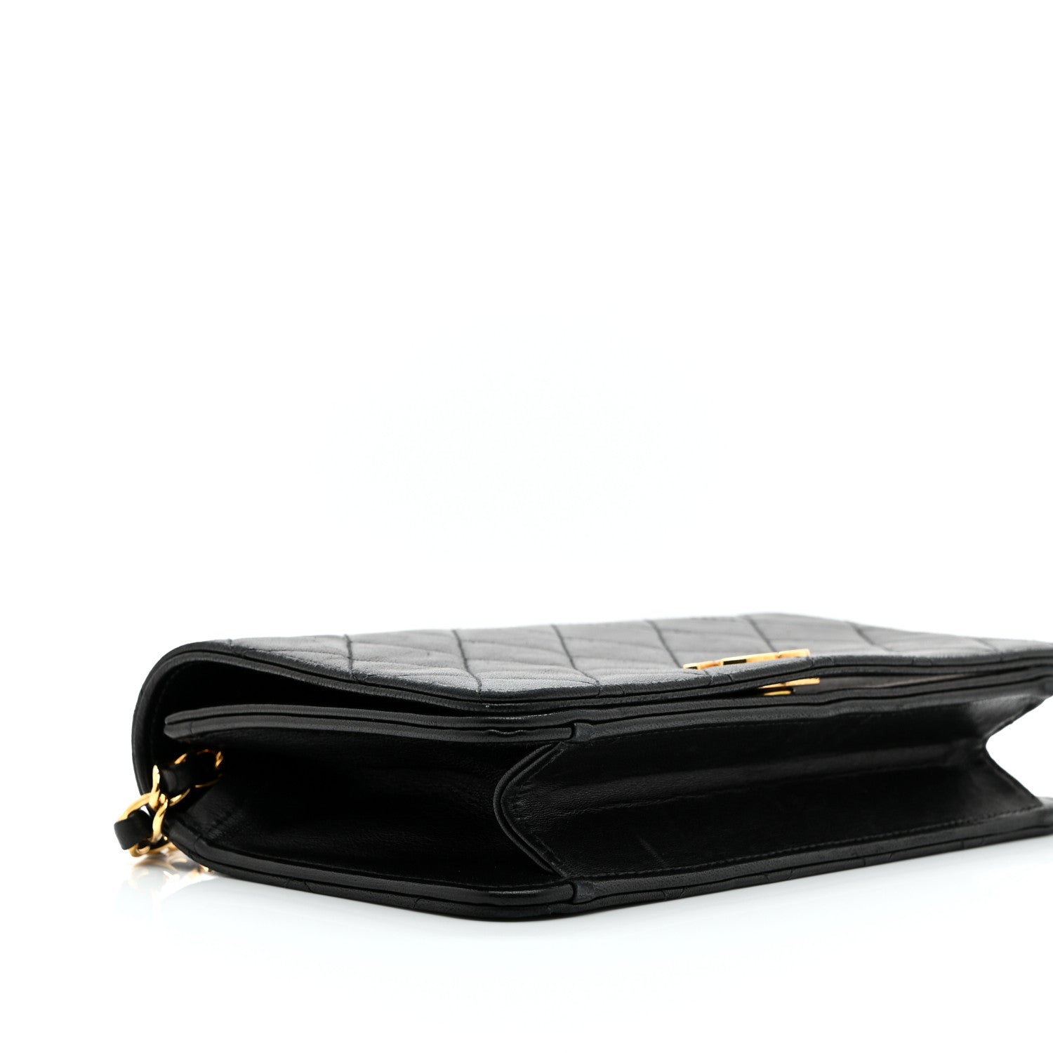 Lambskin Quilted Small Single Flap Black