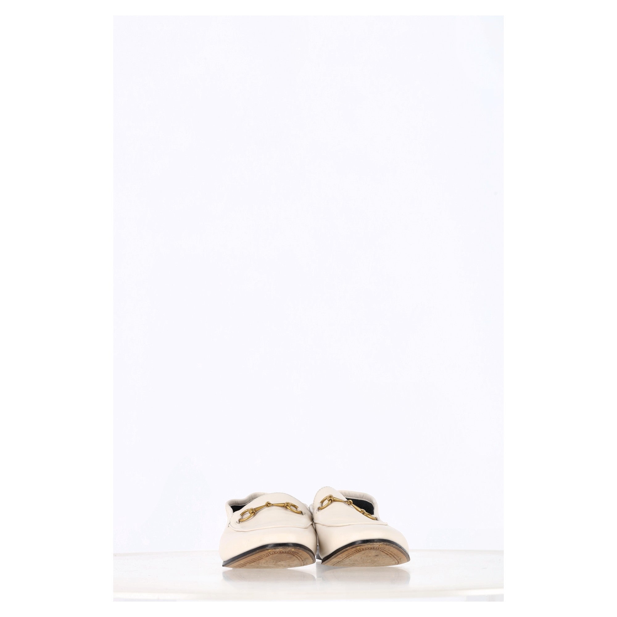 Women's Gucci Brixton Horsebit Loafers in White Lambskin Leather