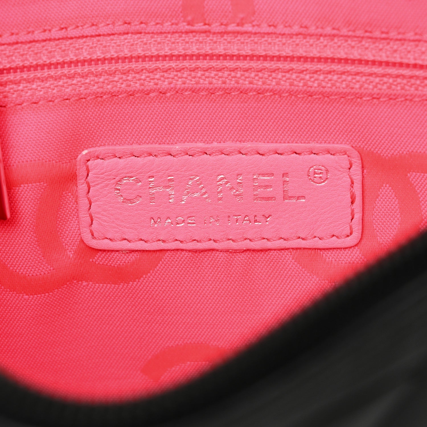 Calfskin Quilted Cambon Pochette Black
