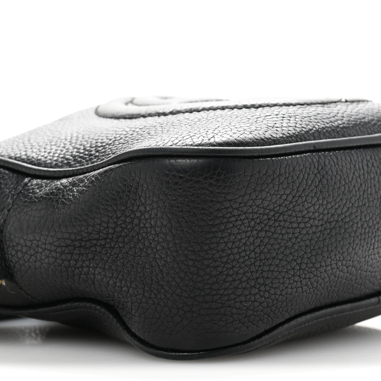 Pebbled Calfskin Small Soho Disco Bag Black