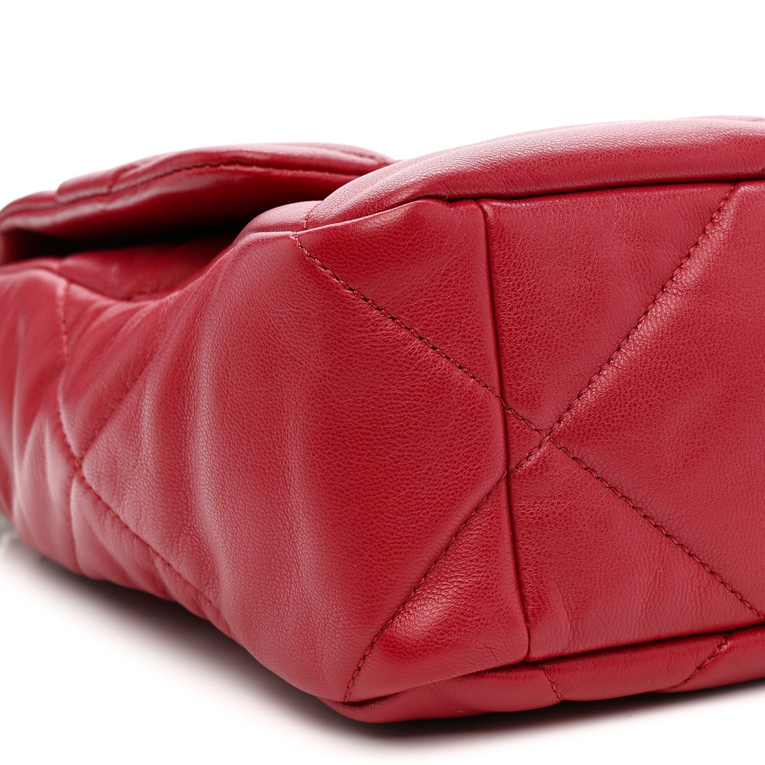 Goatskin Quilted Large Chanel 19 Flap Dark Pink